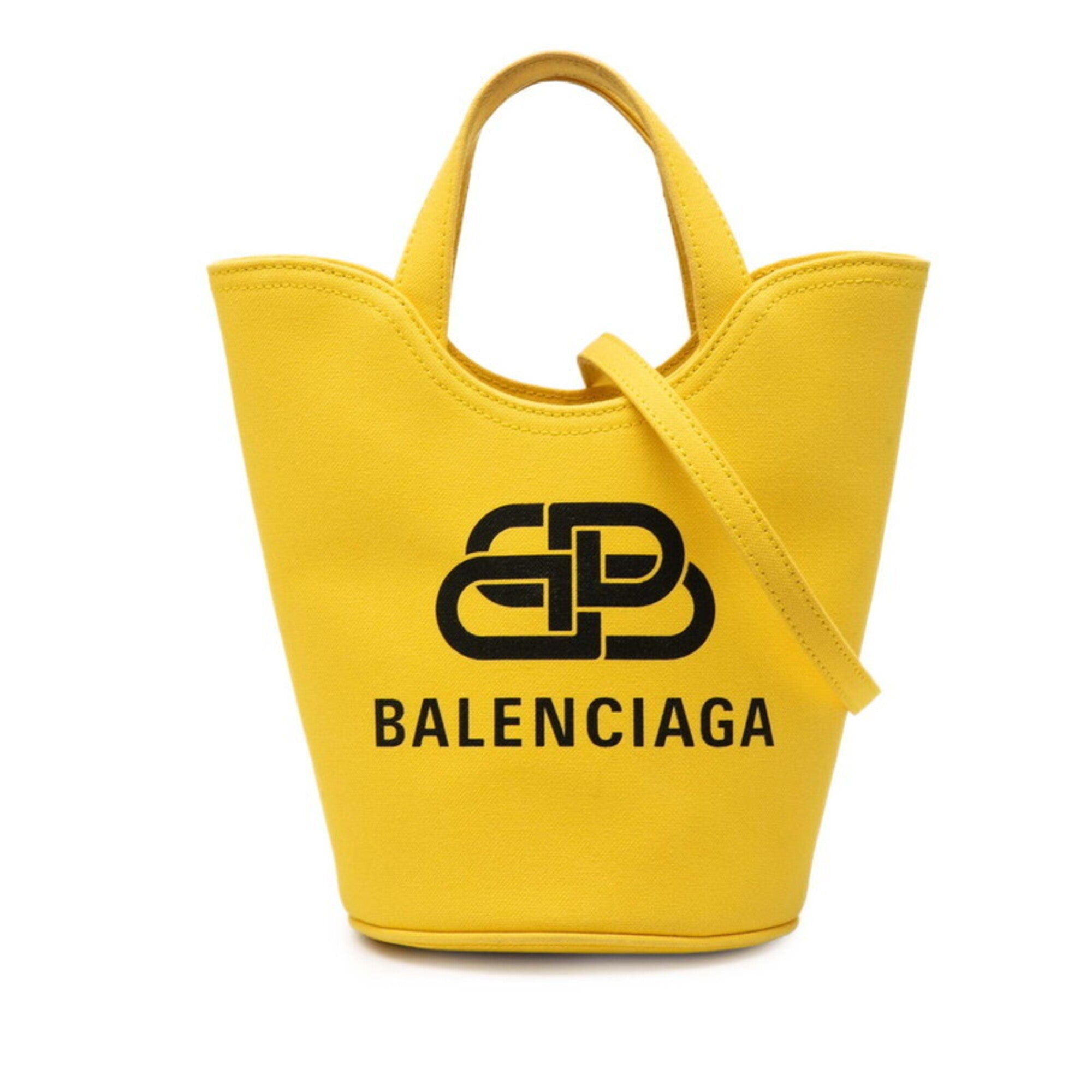Balenciaga Yellow Canvas Handbag Shoulder Bag (Pre-Owned)