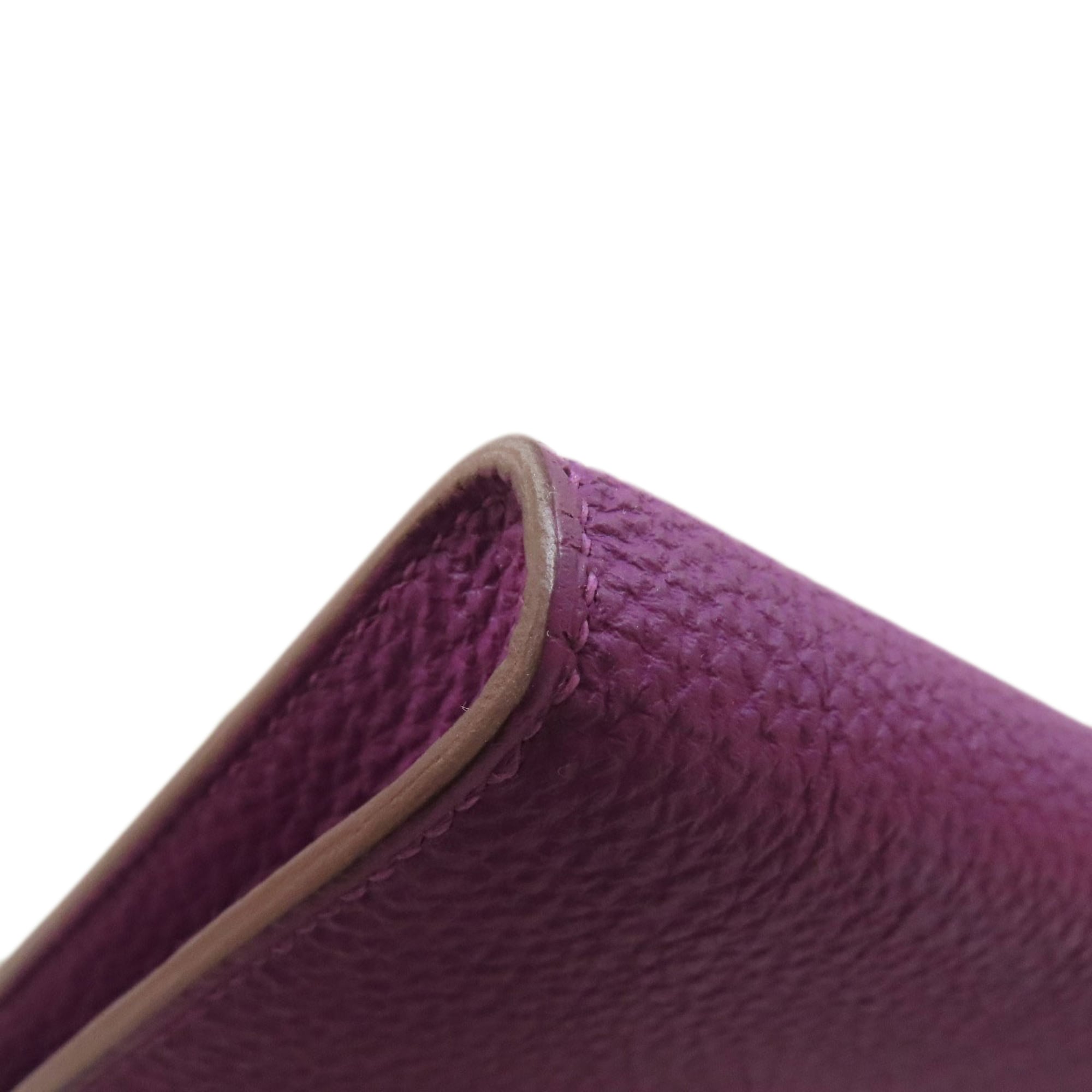 Hermes Purple Togo Leather Long Wallet (Bi-Fold) (Pre-Owned)