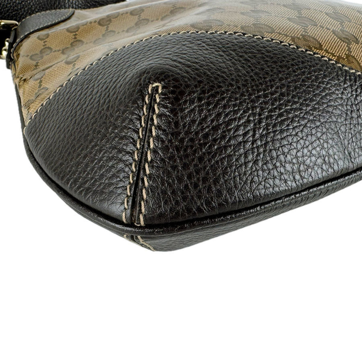 Gucci Brown Coated Canvas Leather Shoulder Bag (Pre-Owned)