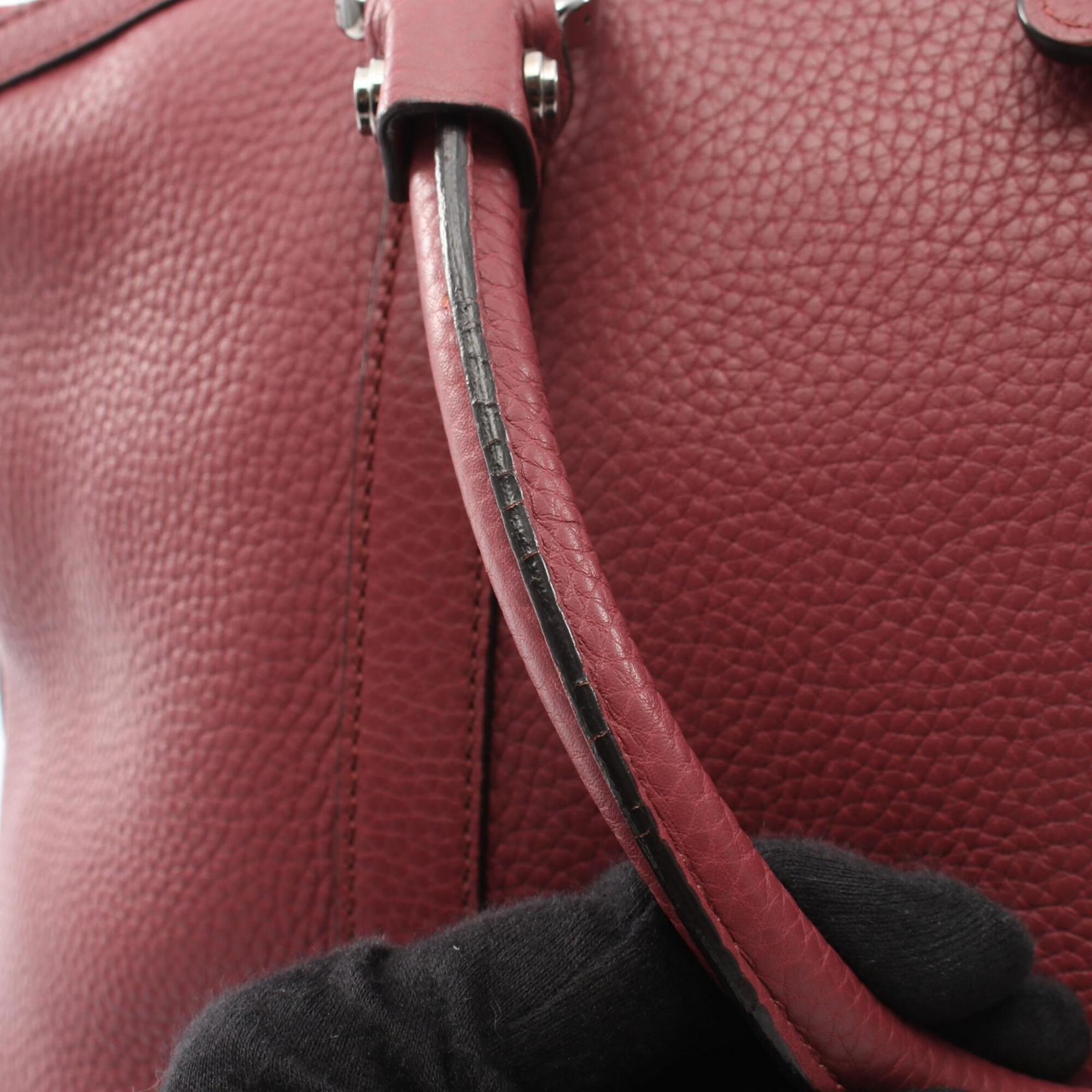 Gucci Bordeaux Leather Handbag Tote Bag (Pre-Owned)