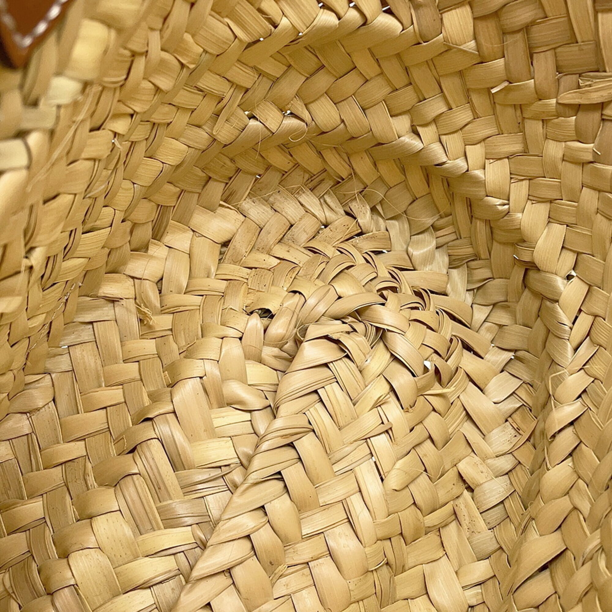 Loewe Brown Raffia Leather Basket Handbag (Pre-Owned)