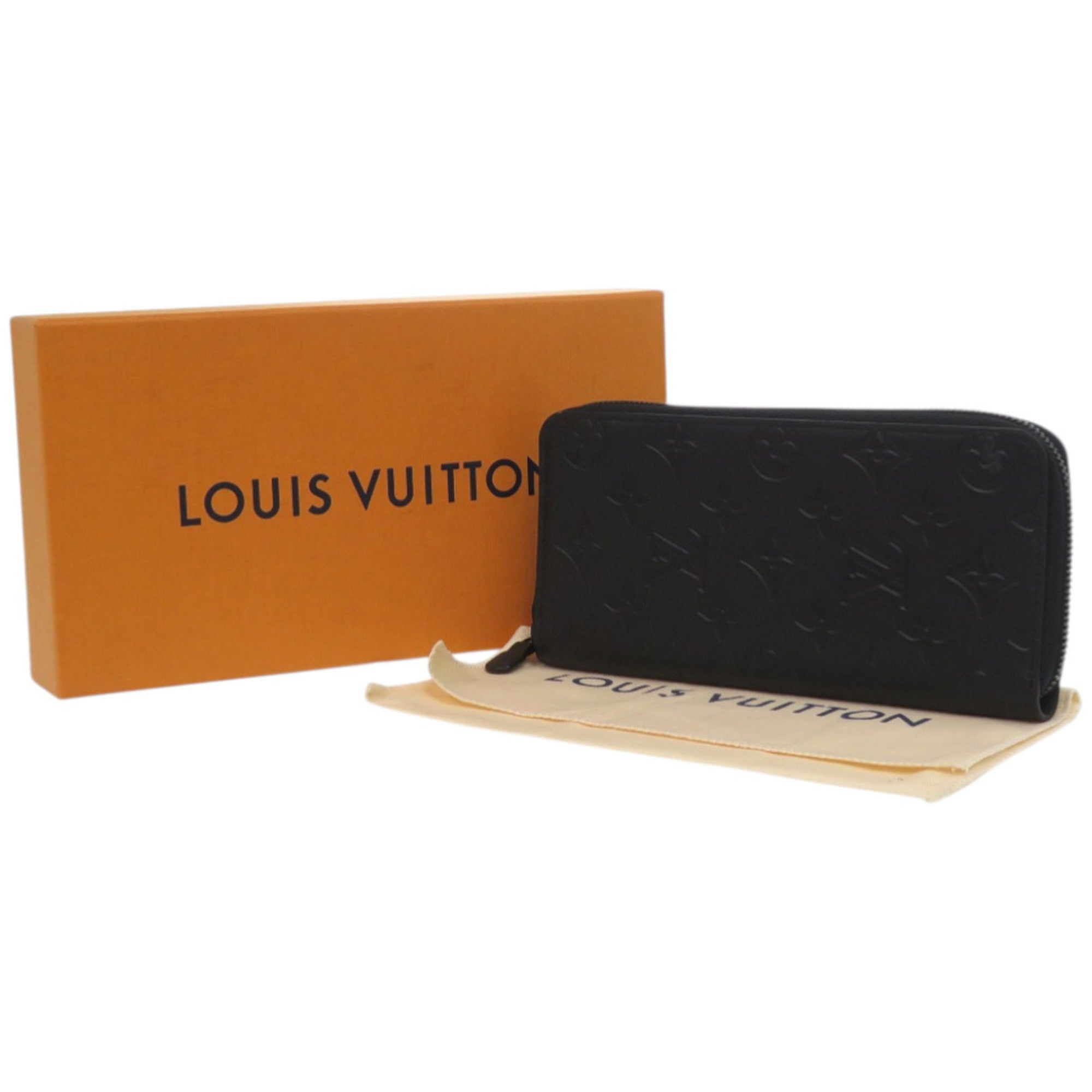 Louis Vuitton Black Leather Long Wallet (Bi-Fold) (Pre-Owned)