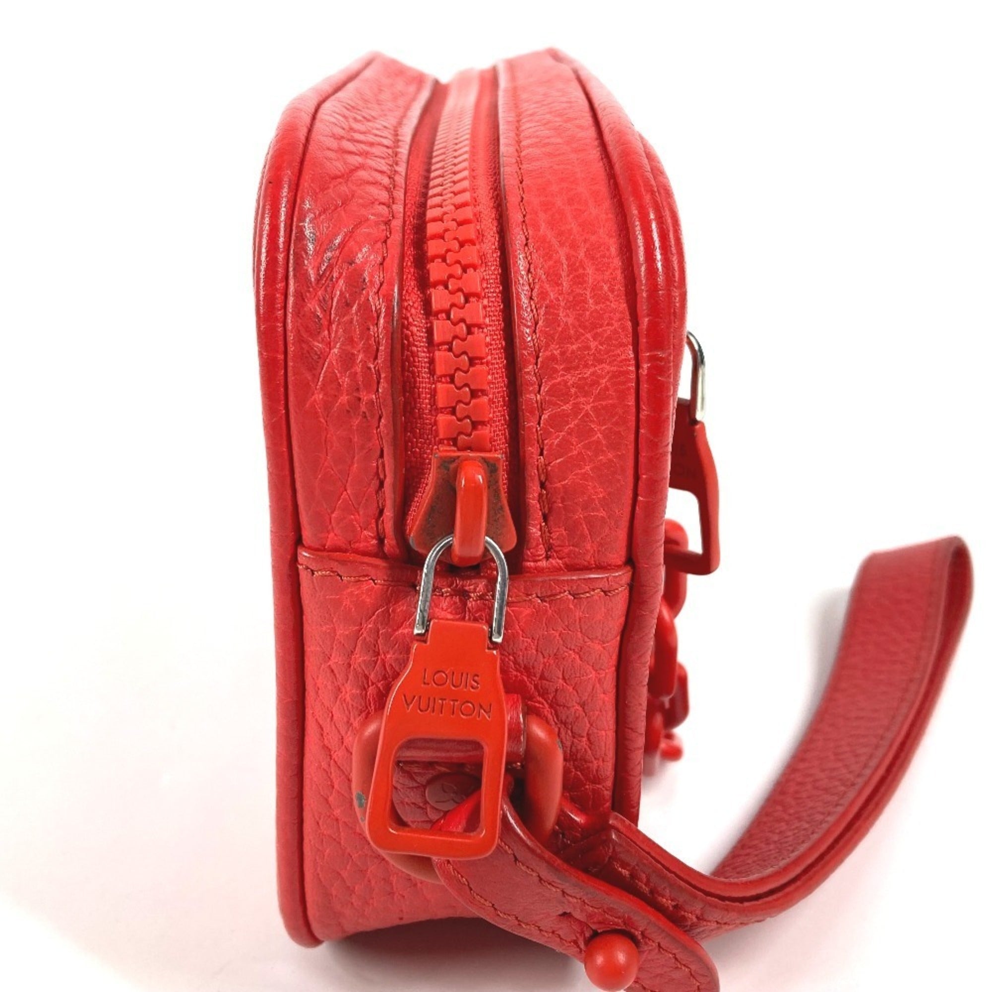 Louis Vuitton Red Color Monogram Empreinte Leather Clutch Bag (Pre-Owned)
