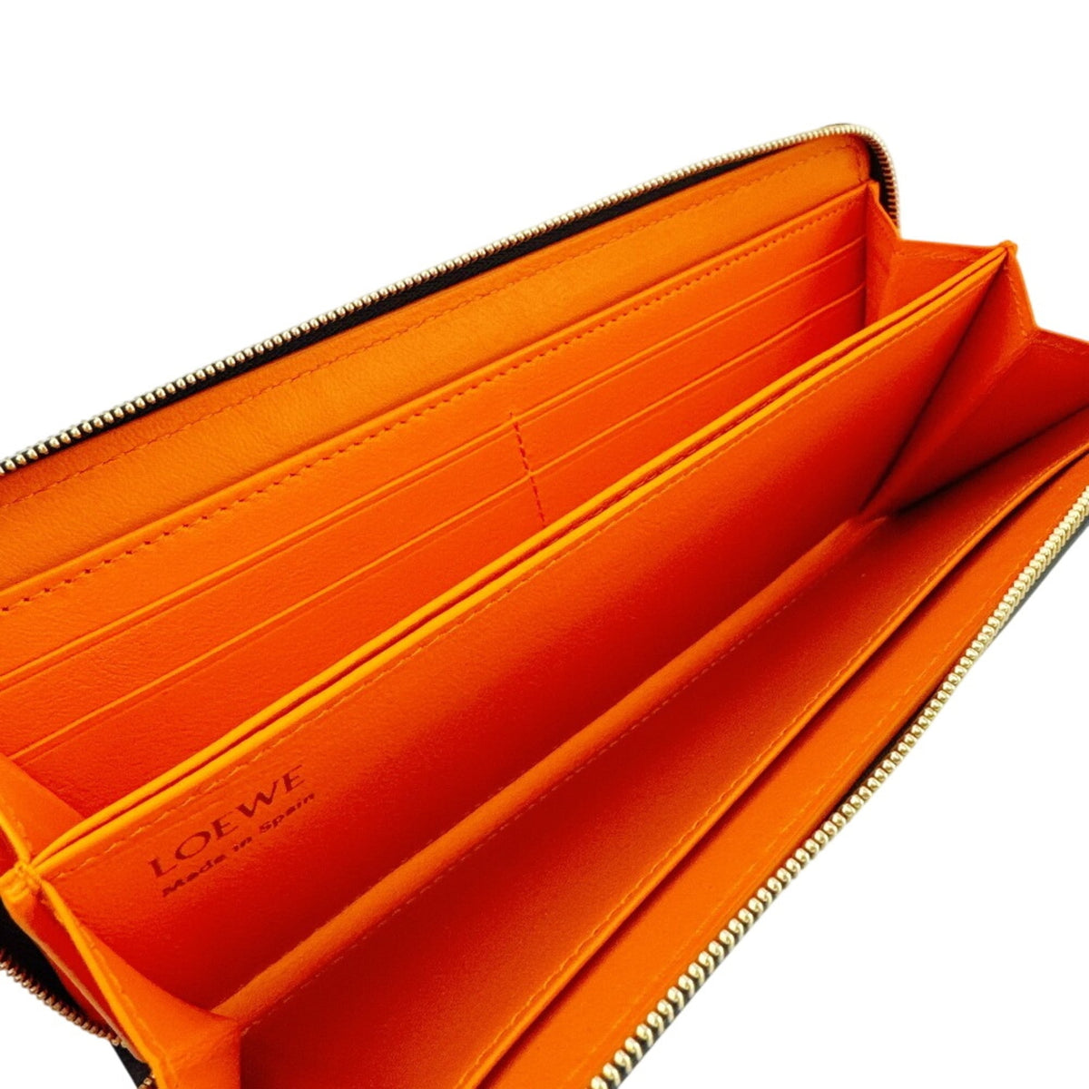 Loewe Black Orange Leather Long Wallet (Bi-Fold) (Pre-Owned)