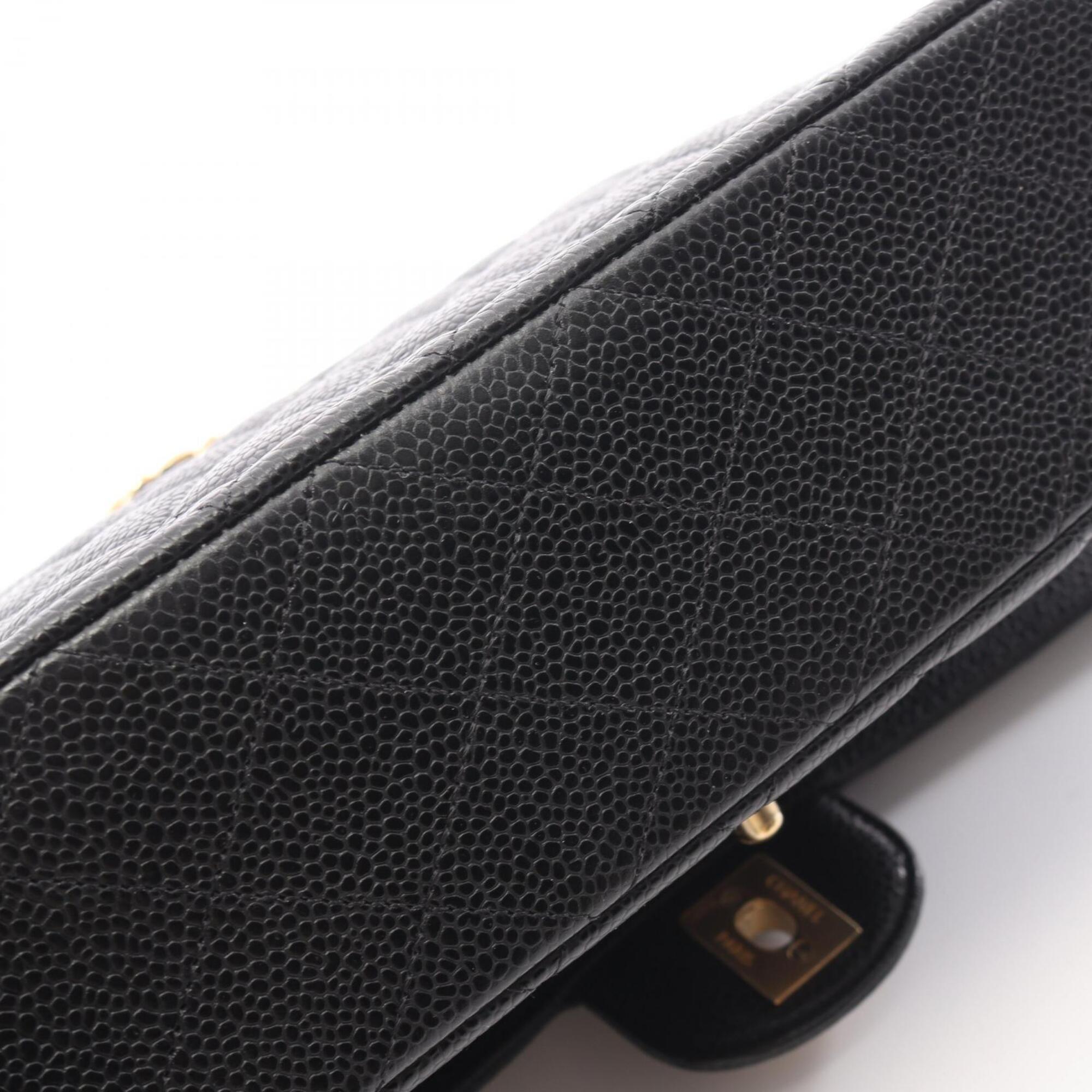 Chanel Black Grained Calfskin Handbag Shoulder Bag (Pre-Owned)