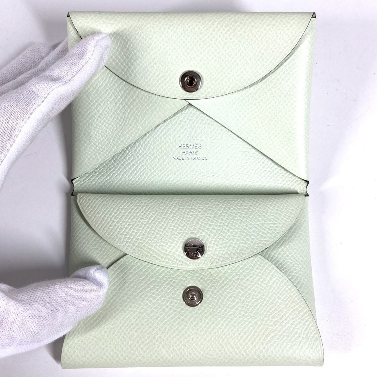 Hermes Light Green Epsom Leather Coin Purse/Coin Case (Pre-Owned)