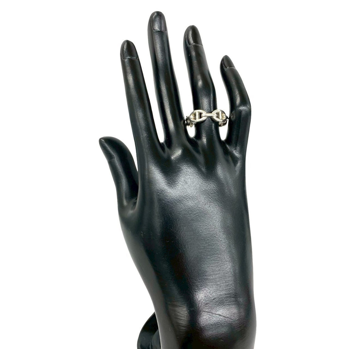 Hermes Silver Silver 925 Band Ring (Pre-Owned)