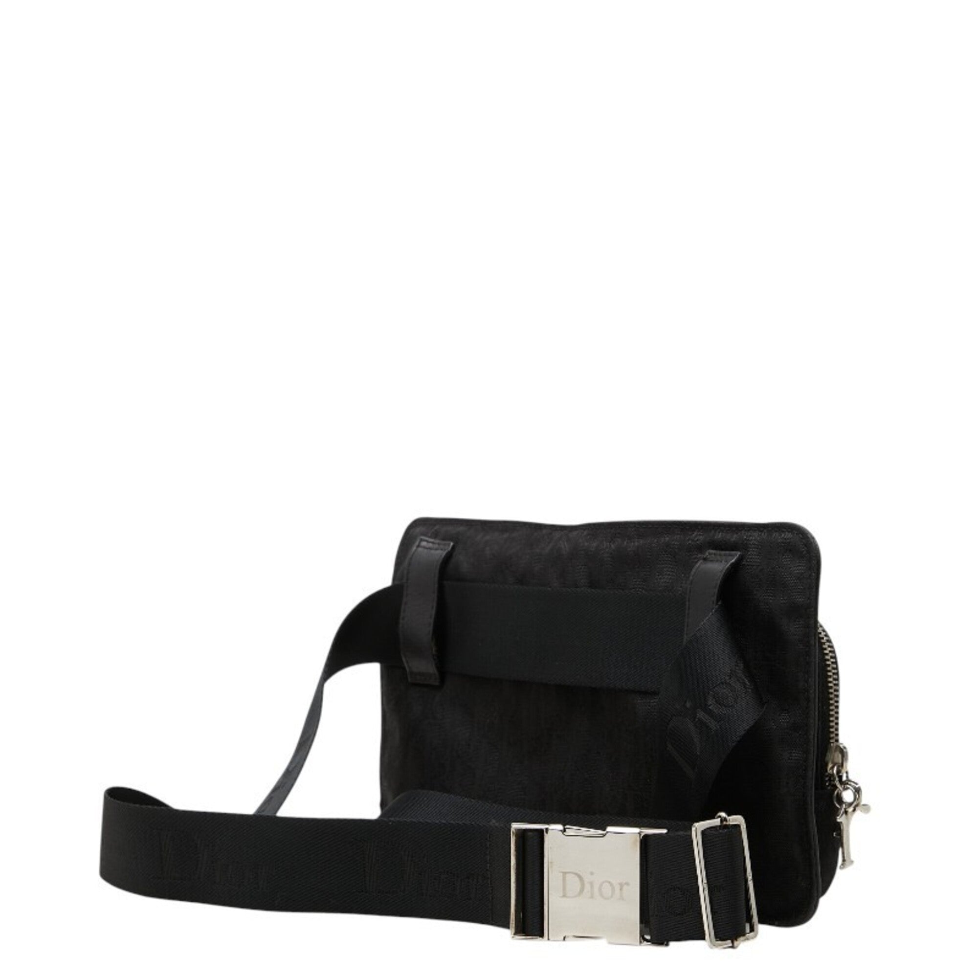 Christian Dior Black Canvas Leather Shoulder Bag (Pre-Owned)