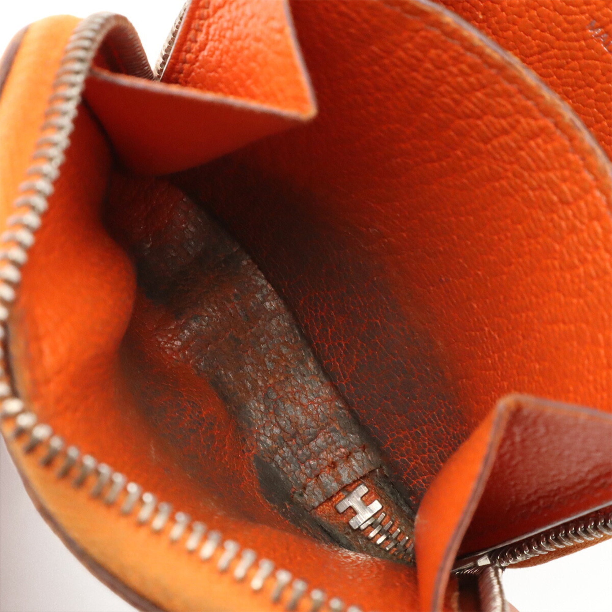 Hermes Orange Chevre Myzore Leather Coin Purse/Coin Case (Pre-Owned)