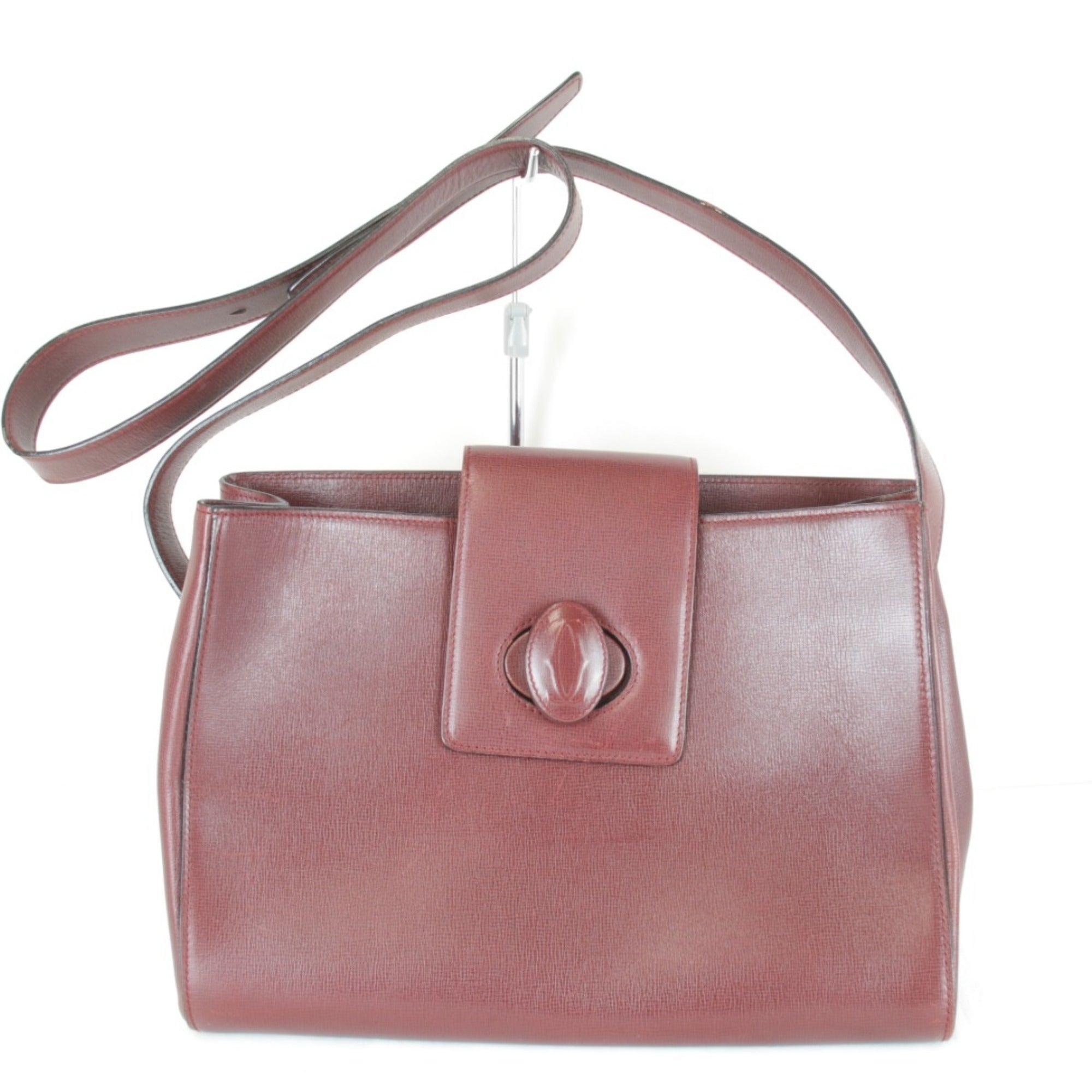 Cartier Wine Red Leather Shoulder Bag (Pre-Owned)