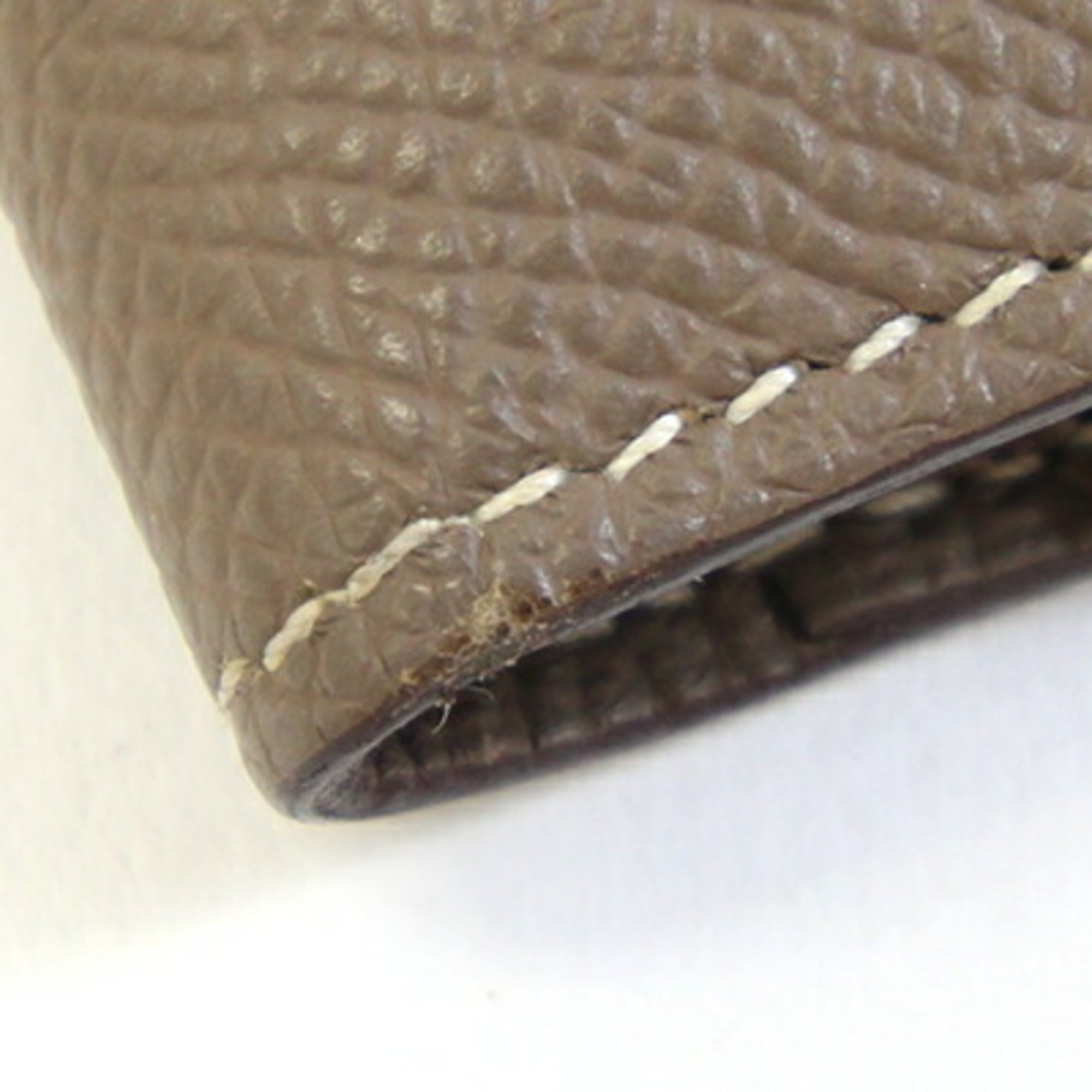 Hermes Etoupe Gray Epsom Leather Long Wallet (Tri-Fold) (Pre-Owned)