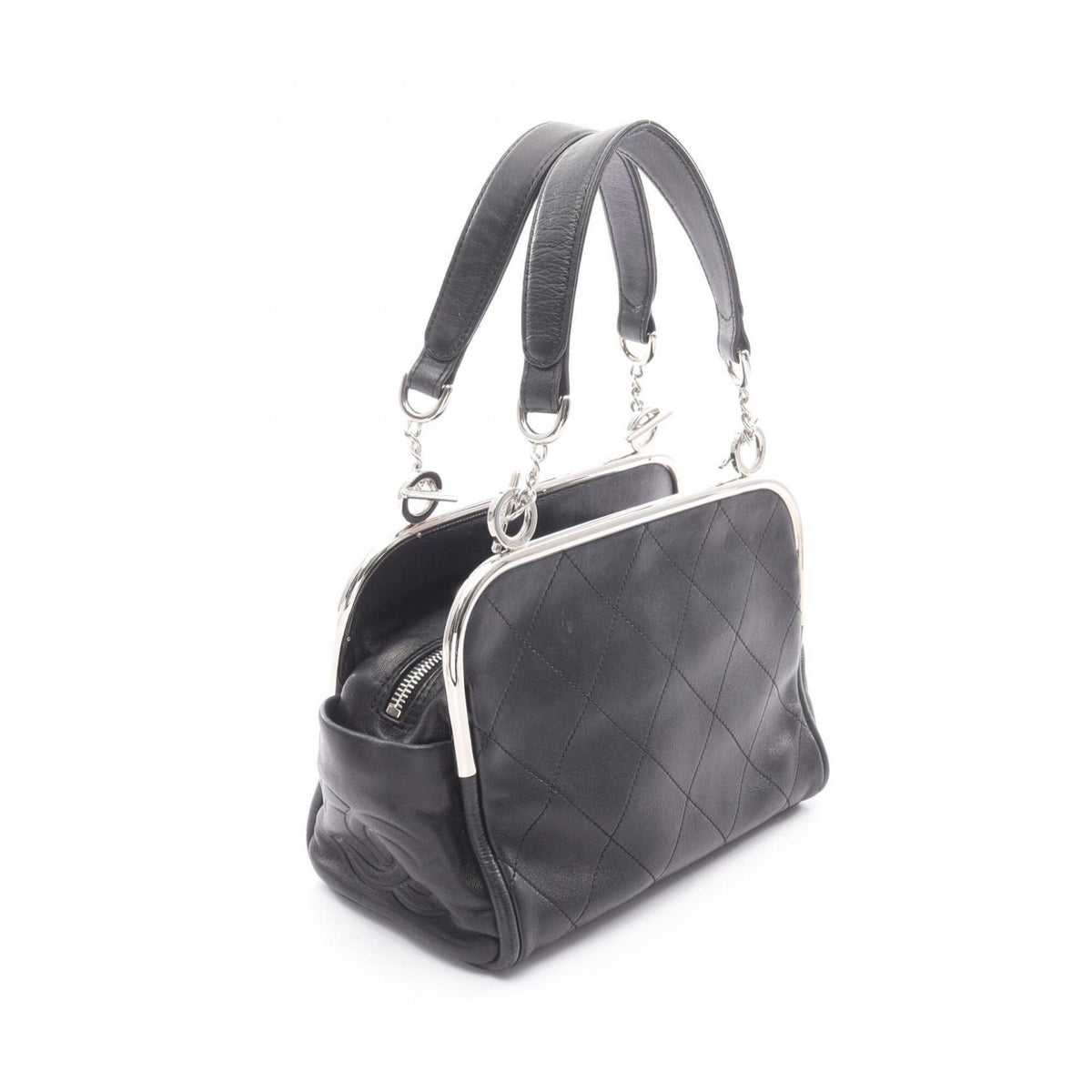 Chanel Black Leather Handbag (Pre-Owned)