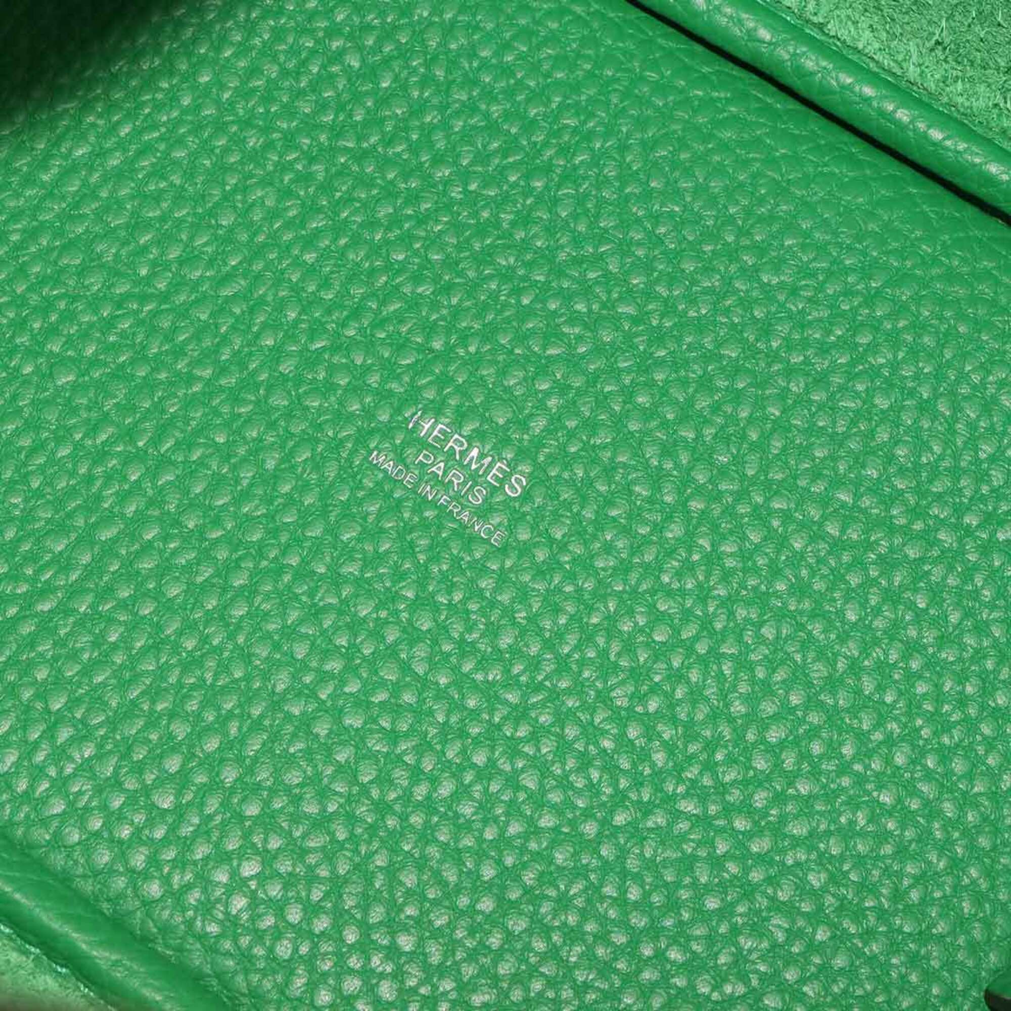 Hermes Green Taurillon Clemence Leather Handbag (Pre-Owned)