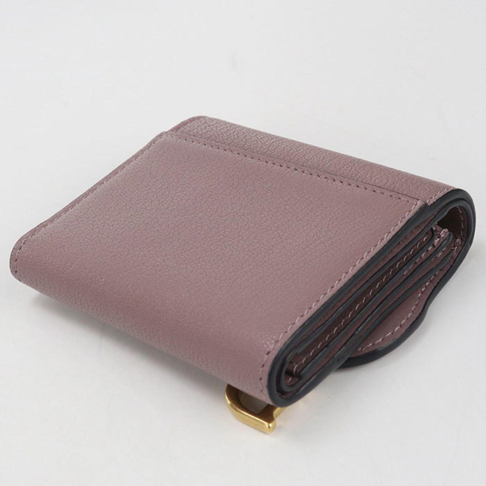 Christian Dior Purple Leather Wallet (Tri-Fold) (Pre-Owned)