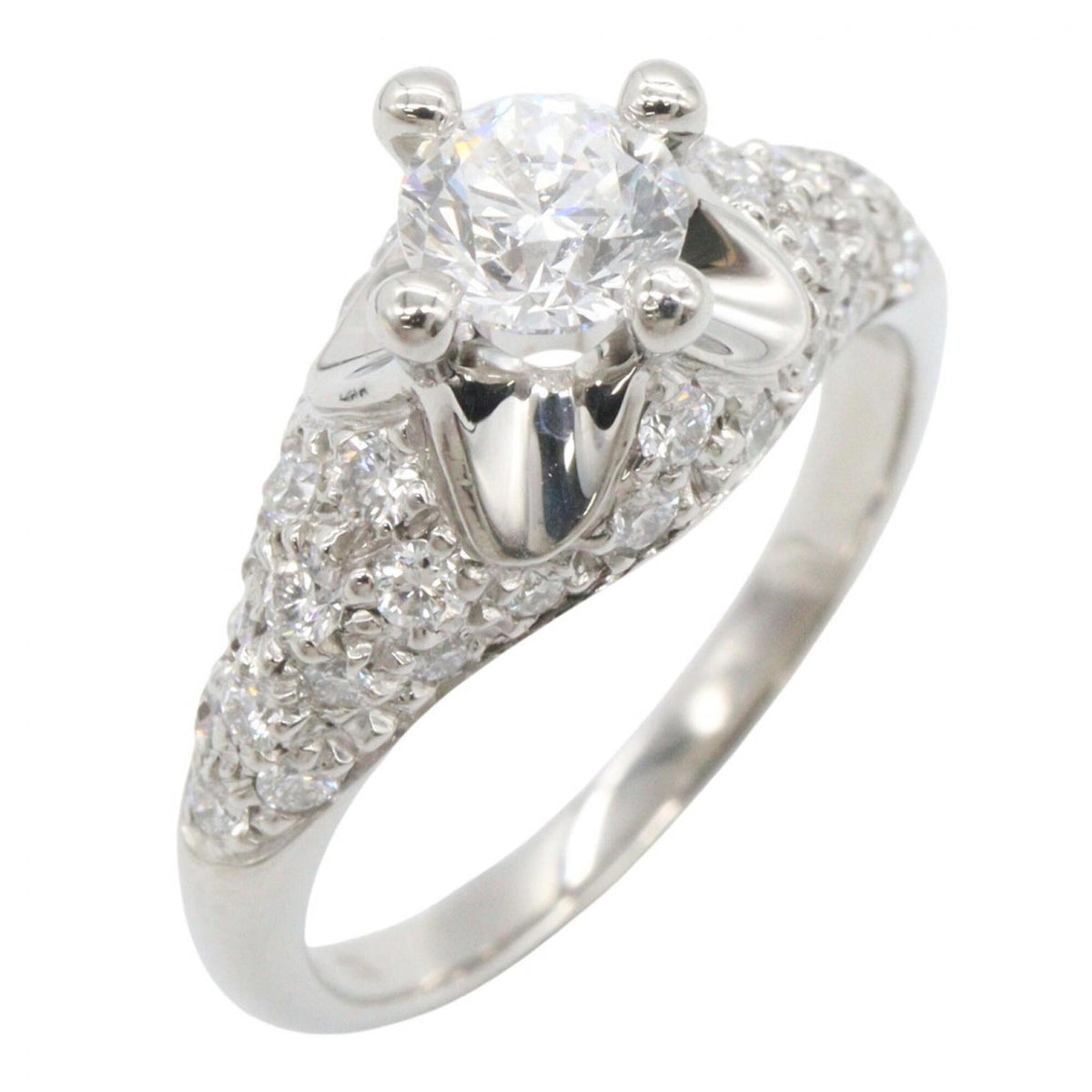 Bvlgari Silver Clear Platinum 950 Band Ring (Pre-Owned)