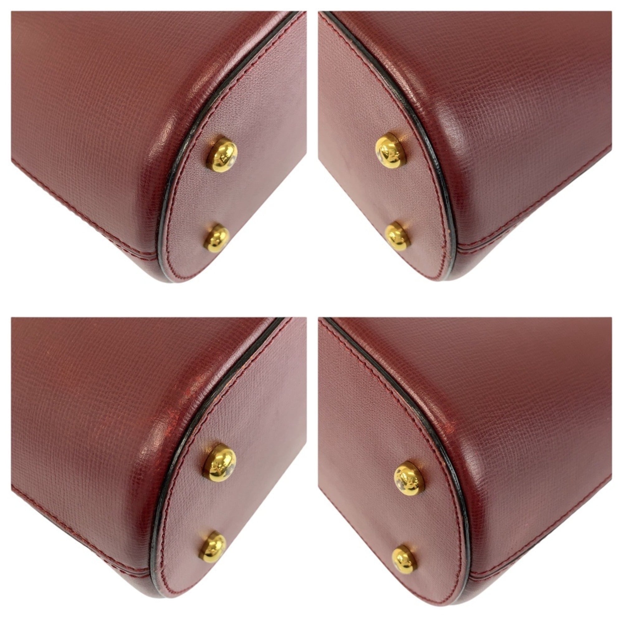 Cartier Bordeaux Leather Shoulder Bag (Pre-Owned)