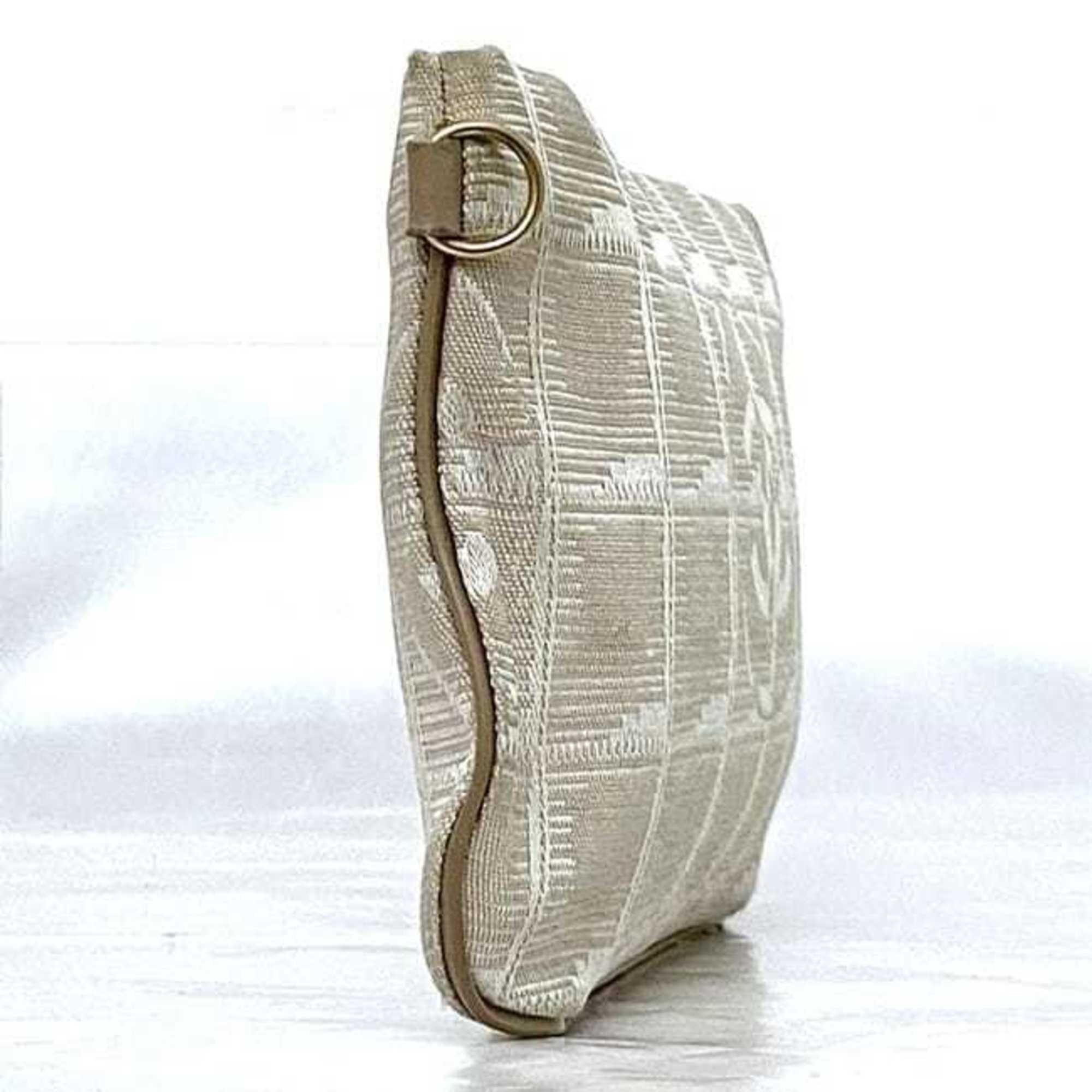 Chanel New Travel Line Beige Nylon Leather Pouch (Pre-Owned)