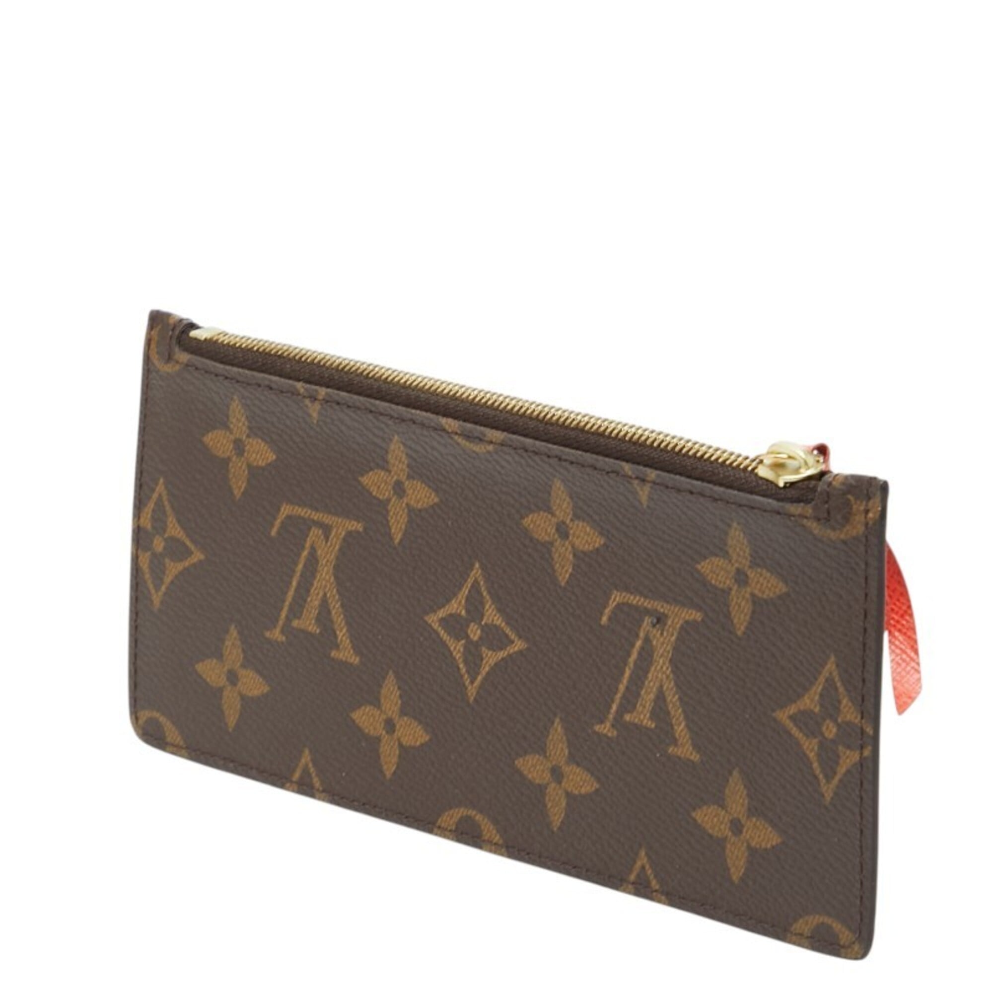 Louis Vuitton Brown Orange Pvc Handbag Pouch (Pre-Owned)