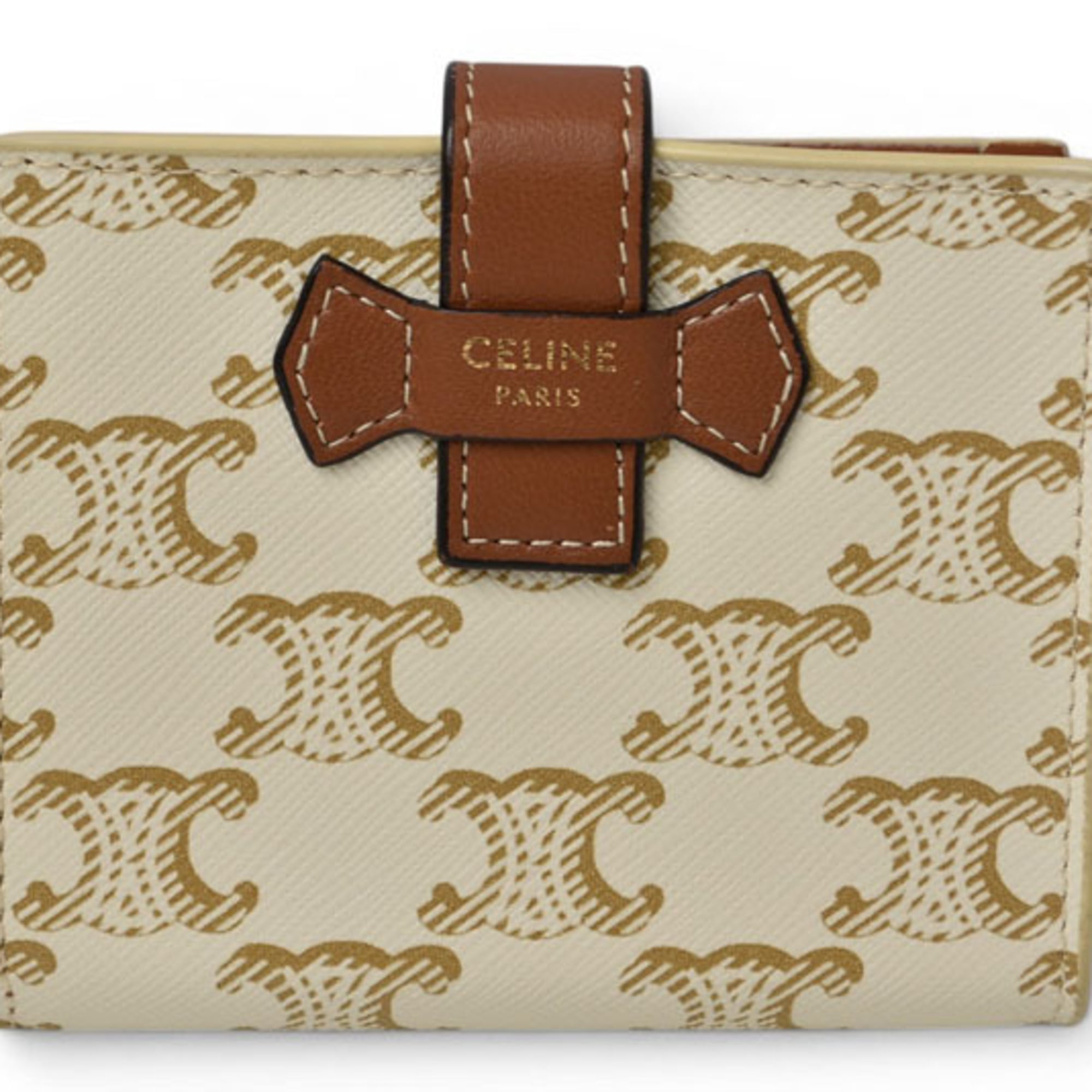 Celine Brown Ivory Coated Canvas Wallet (Bi-Fold) (Pre-Owned)