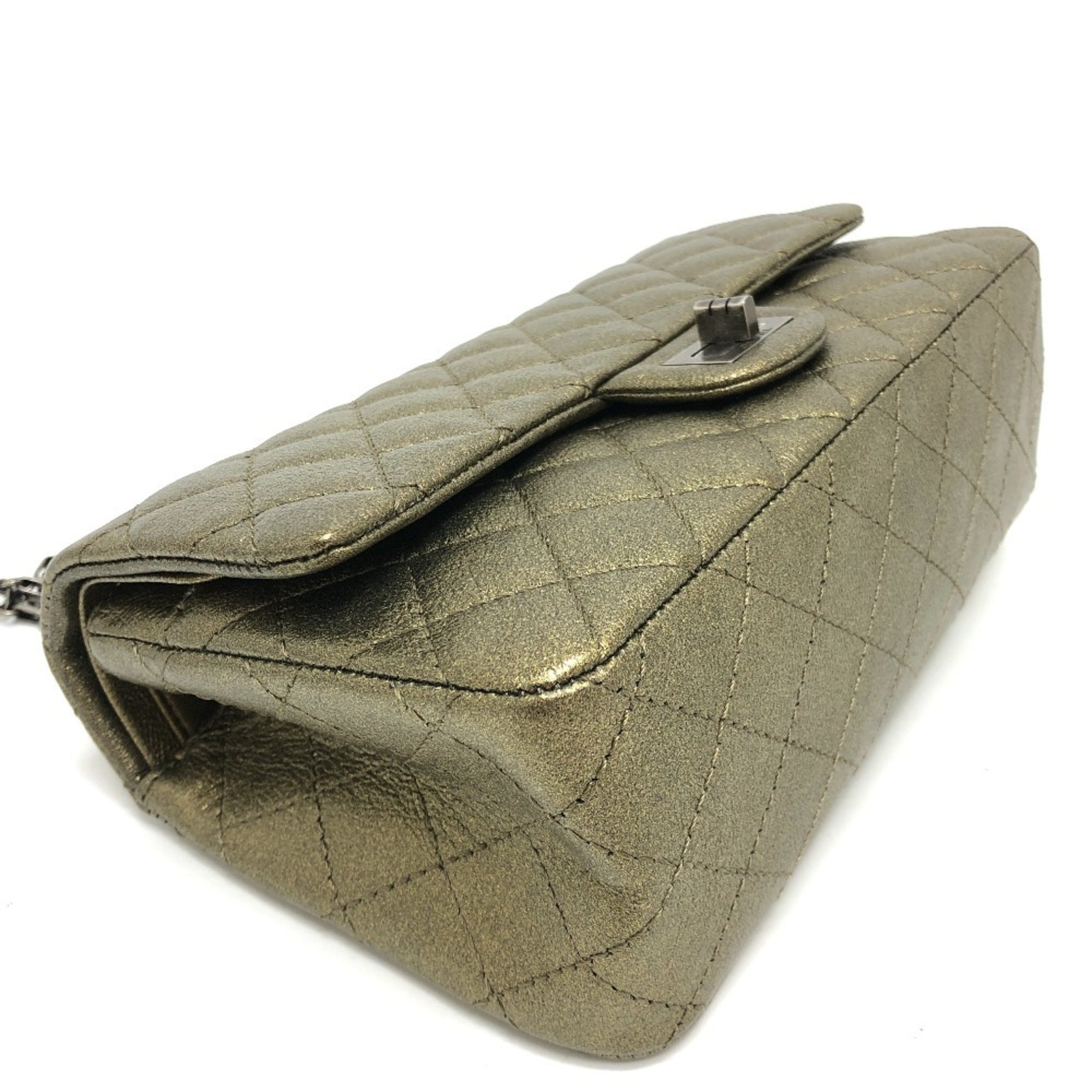 Chanel Bronze Leather Shoulder Bag (Pre-Owned)