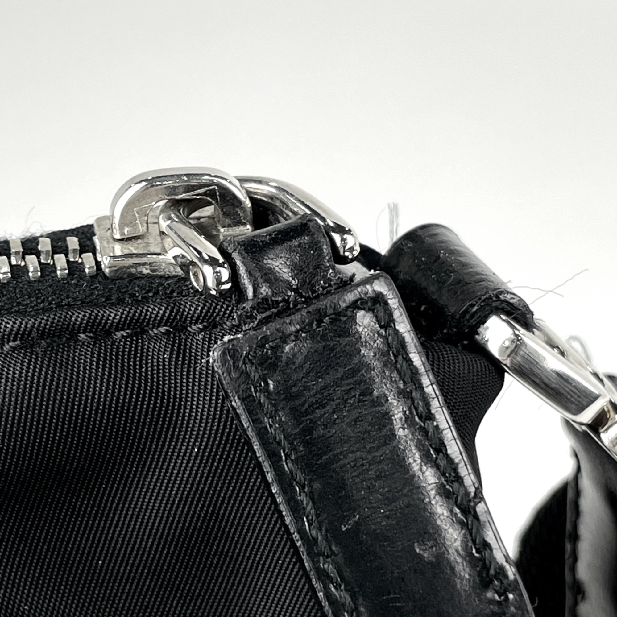Prada Black Nero Nylon Leather Shoulder Bag (Pre-Owned)