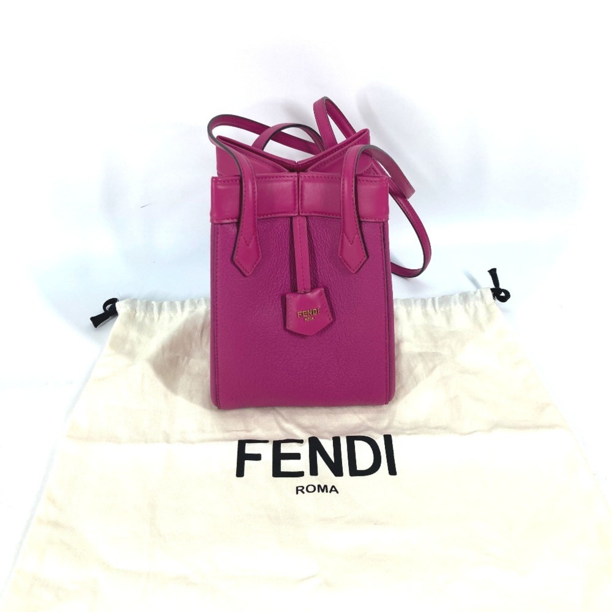 Fendi Purple Leather Shoulder Bag (Pre-Owned)