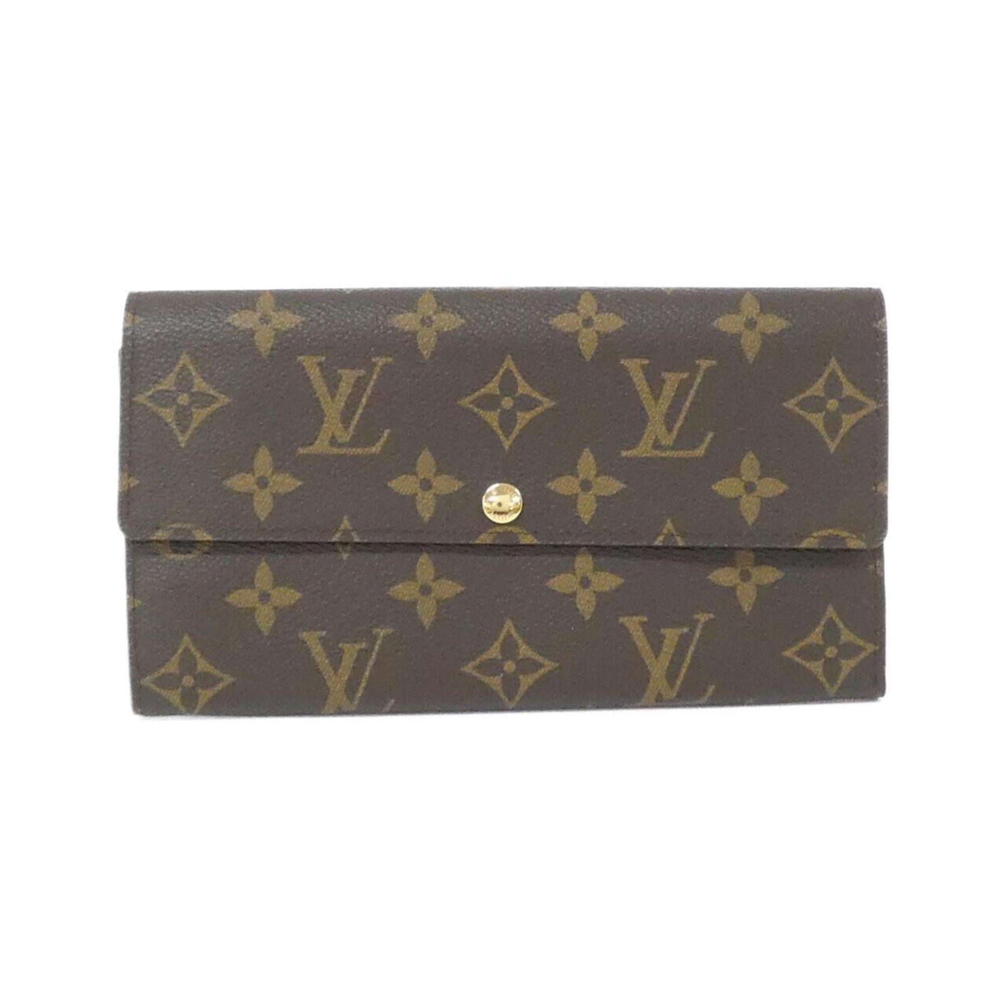 Louis Vuitton Brown Coated Canvas Long Wallet (Bi-Fold) (Pre-Owned)