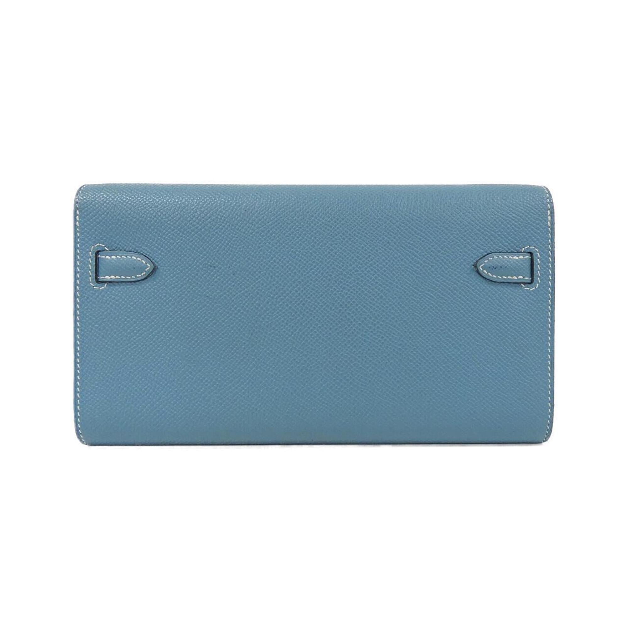 Hermes Blue Blue Jean Epsom Leather Chain/Shoulder Wallet (Pre-Owned)