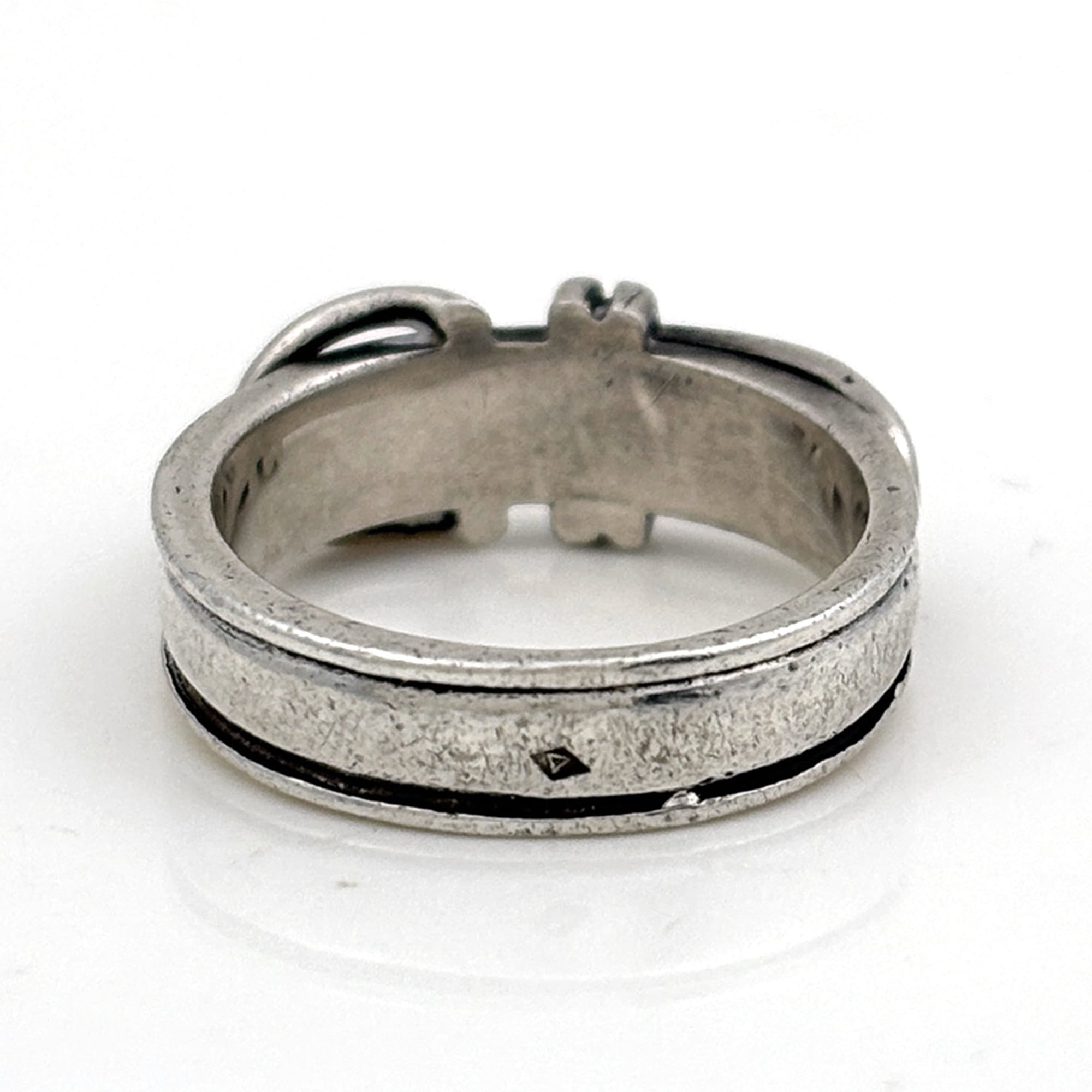 Hermes Silver Silver 925 Band Ring (Pre-Owned)