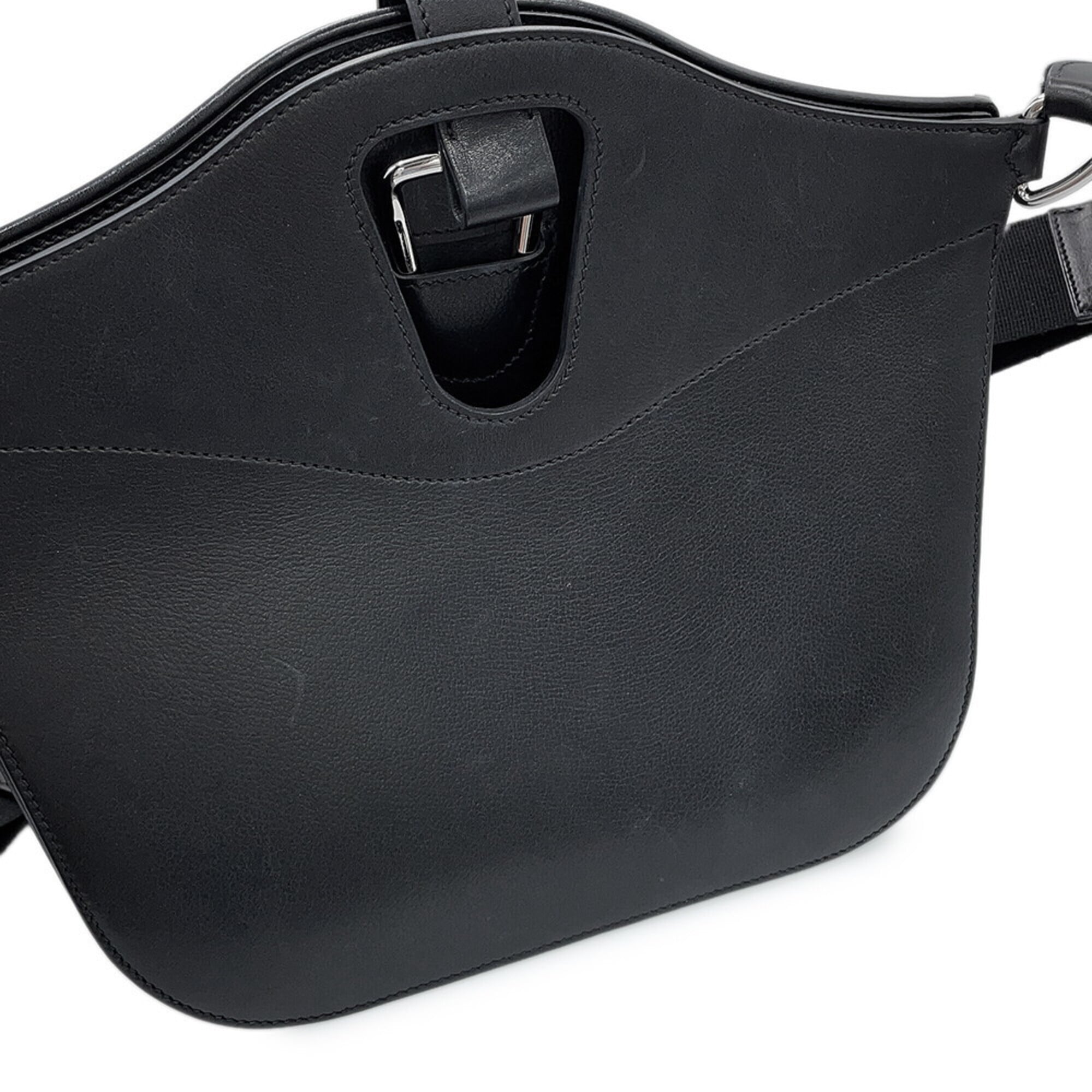 Hermes Kara Black Canvas Handbag Tote Bag (Pre-Owned)