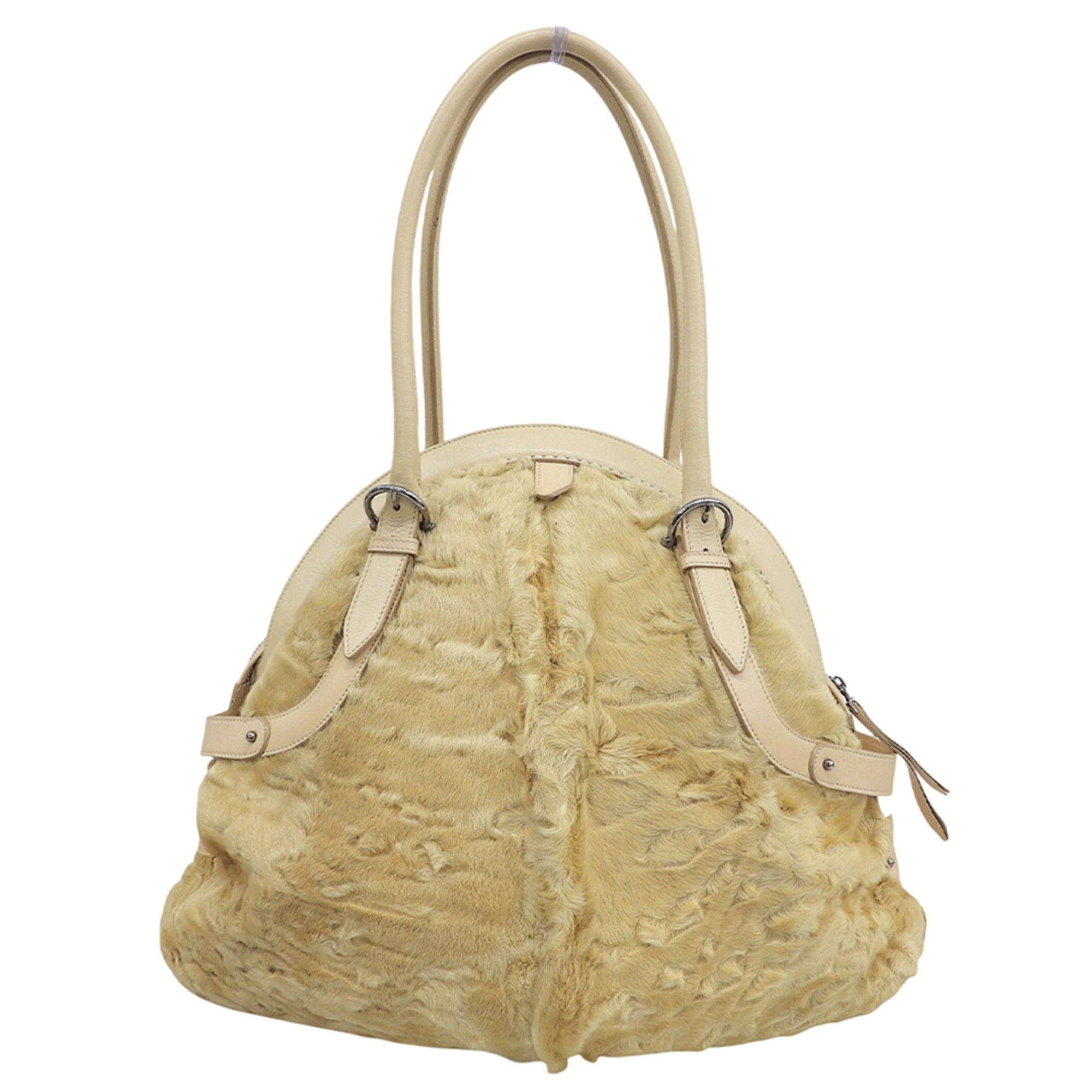 Salvatore Ferragamo Beige Fur Shoulder Bag (Pre-Owned)