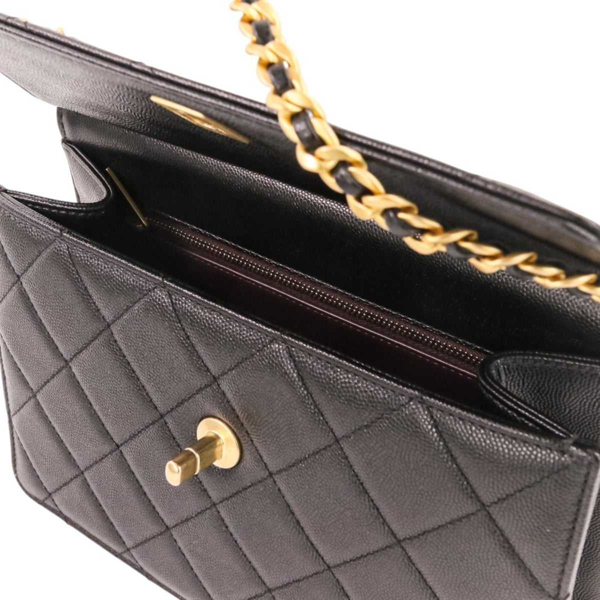 Chanel Black Grained Calfskin Shoulder Bag (Pre-Owned)