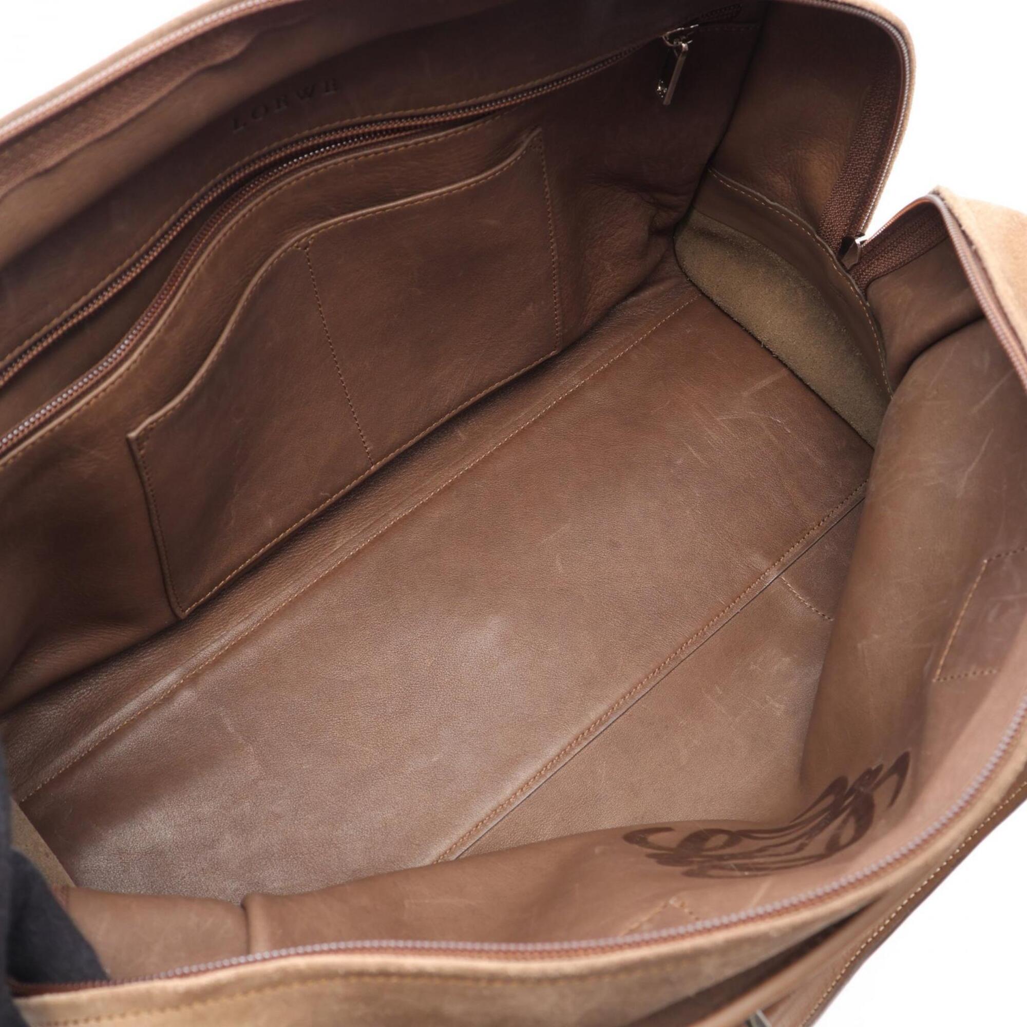 Loewe Brown Suede Leather Handbag (Pre-Owned)