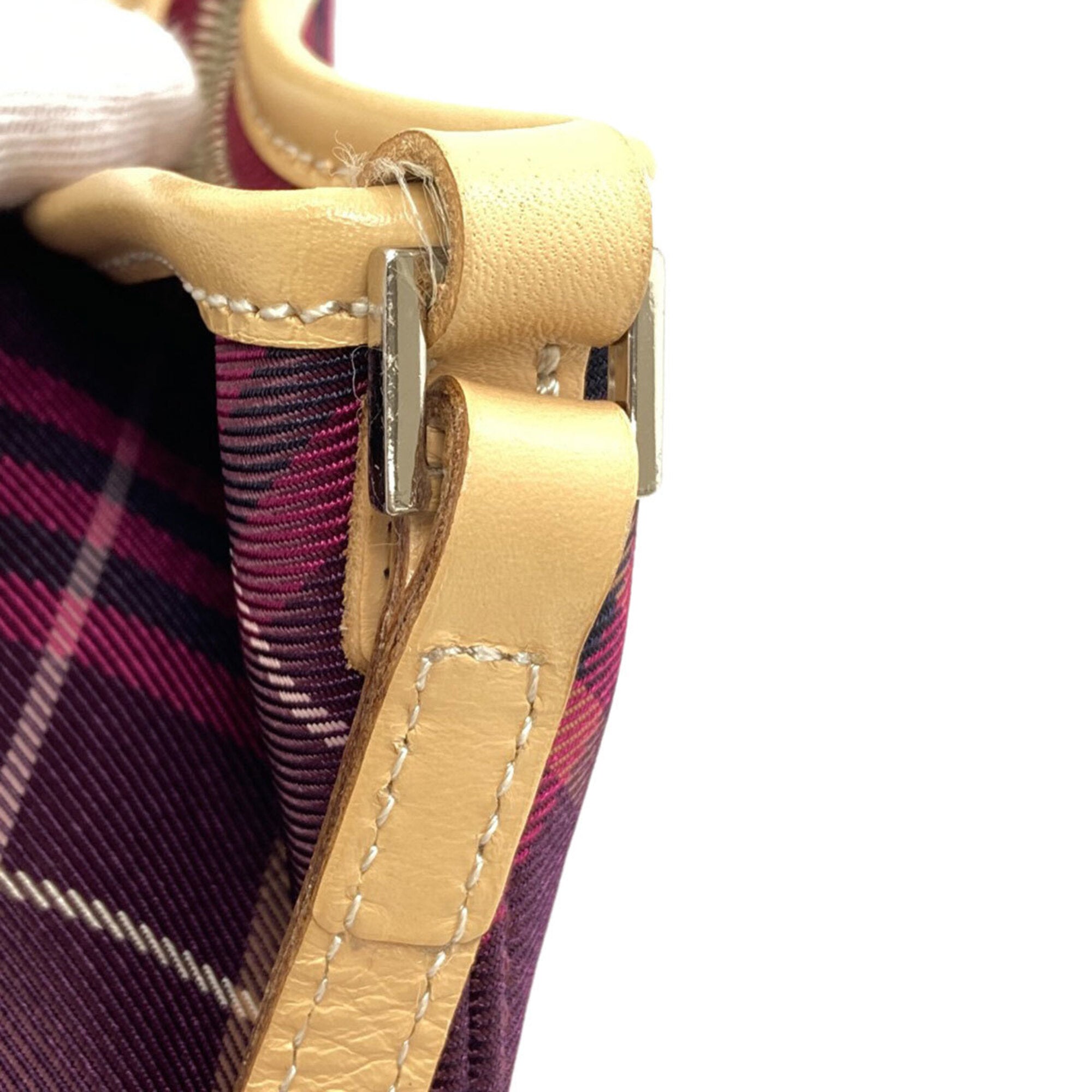 Burberry Blue Label Blue Purple Nylon Leather Shoulder Bag (Pre-Owned)