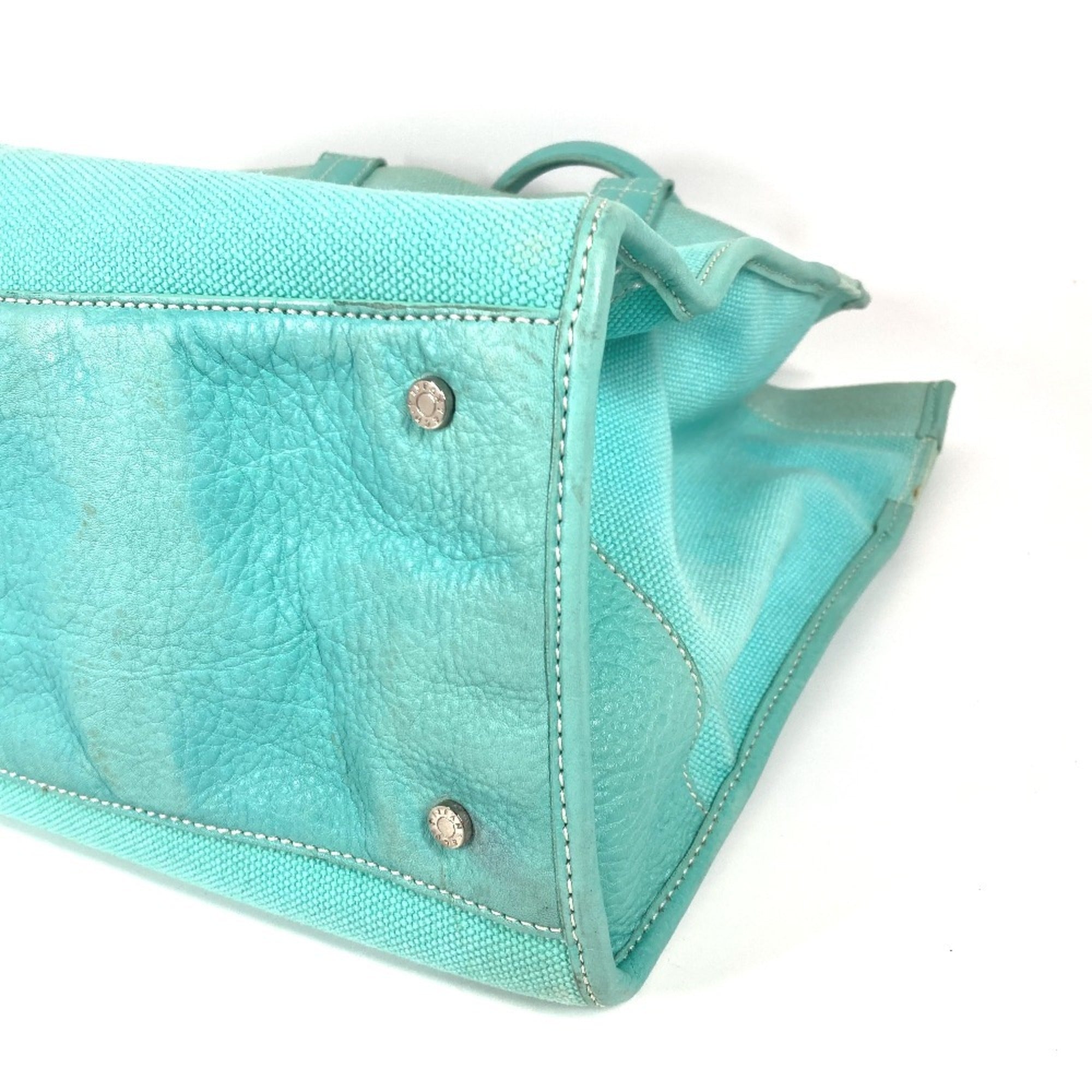 Tiffany Blue Canvas Handbag Shoulder Bag Tote Bag (Pre-Owned)
