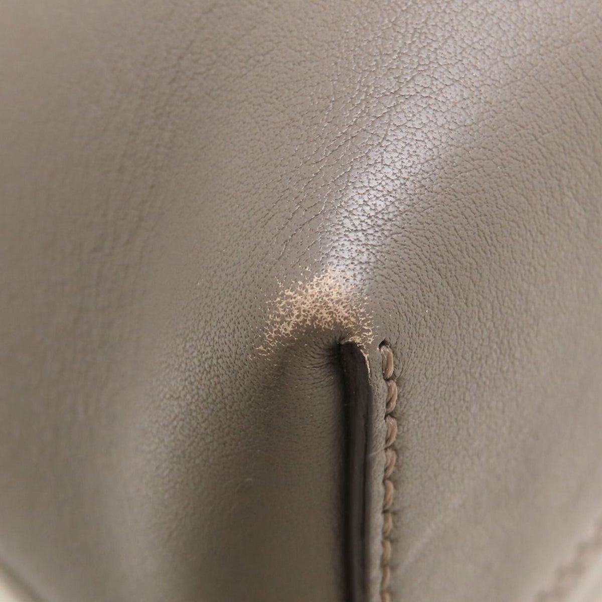 Fendi Gray Leather Handbag Shoulder Bag (Pre-Owned)