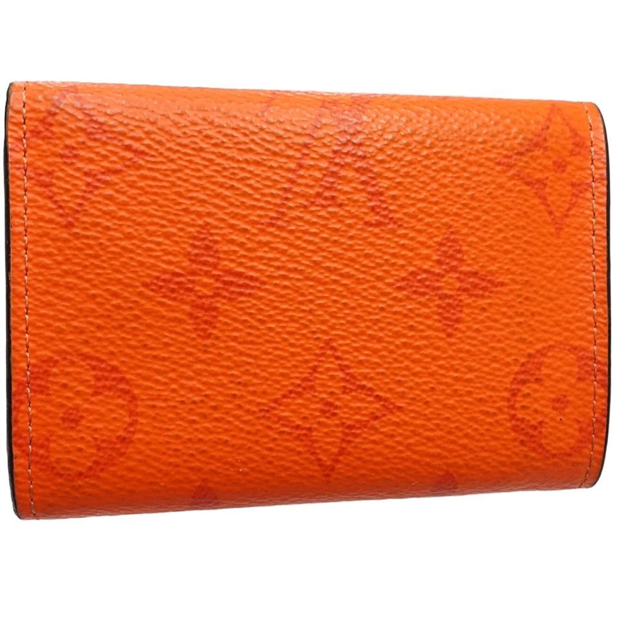 Louis Vuitton Taigarama Orange Leather Wallet (Tri-Fold) (Pre-Owned)