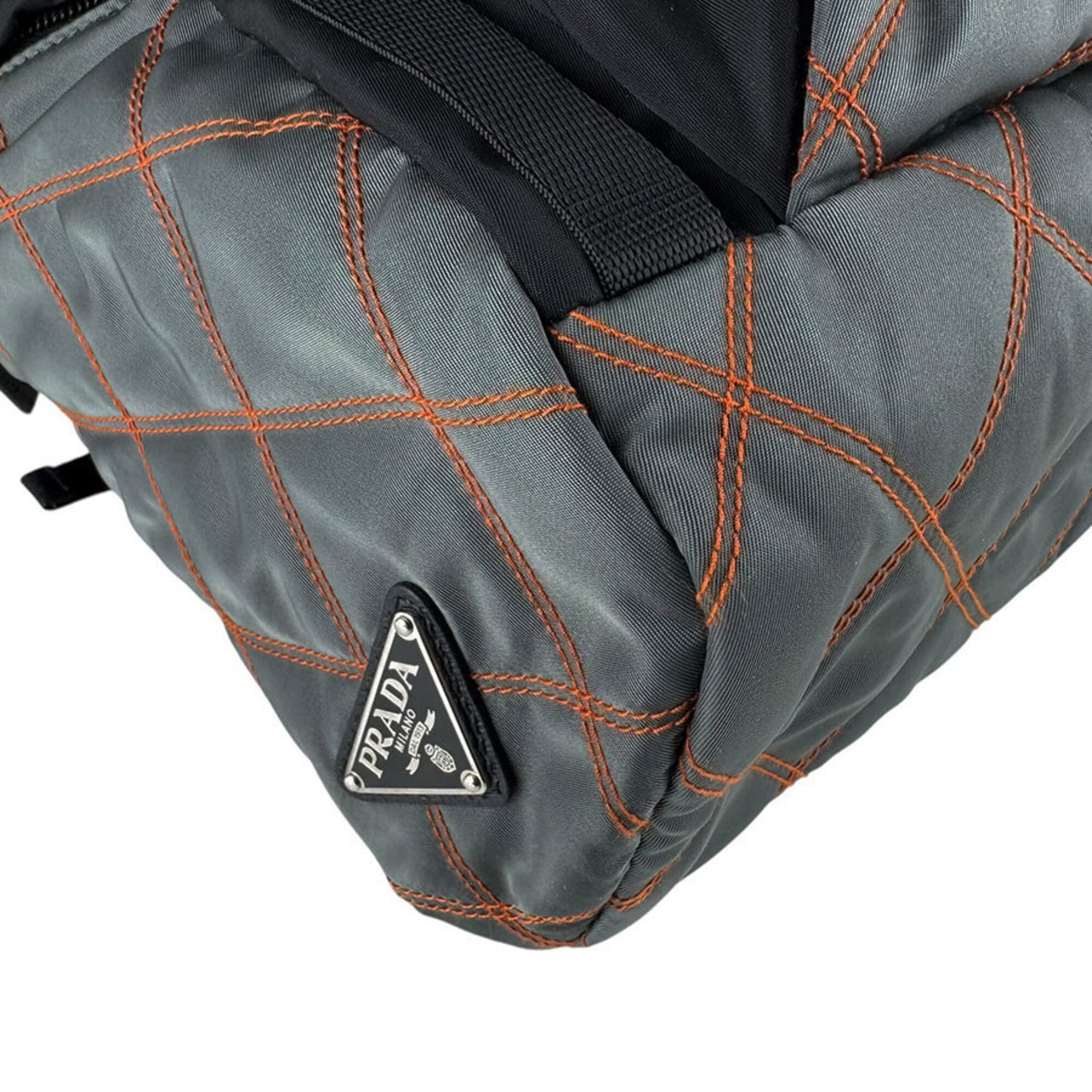 Prada Black Multi-Color Nylon Leather Backpack (Pre-Owned)