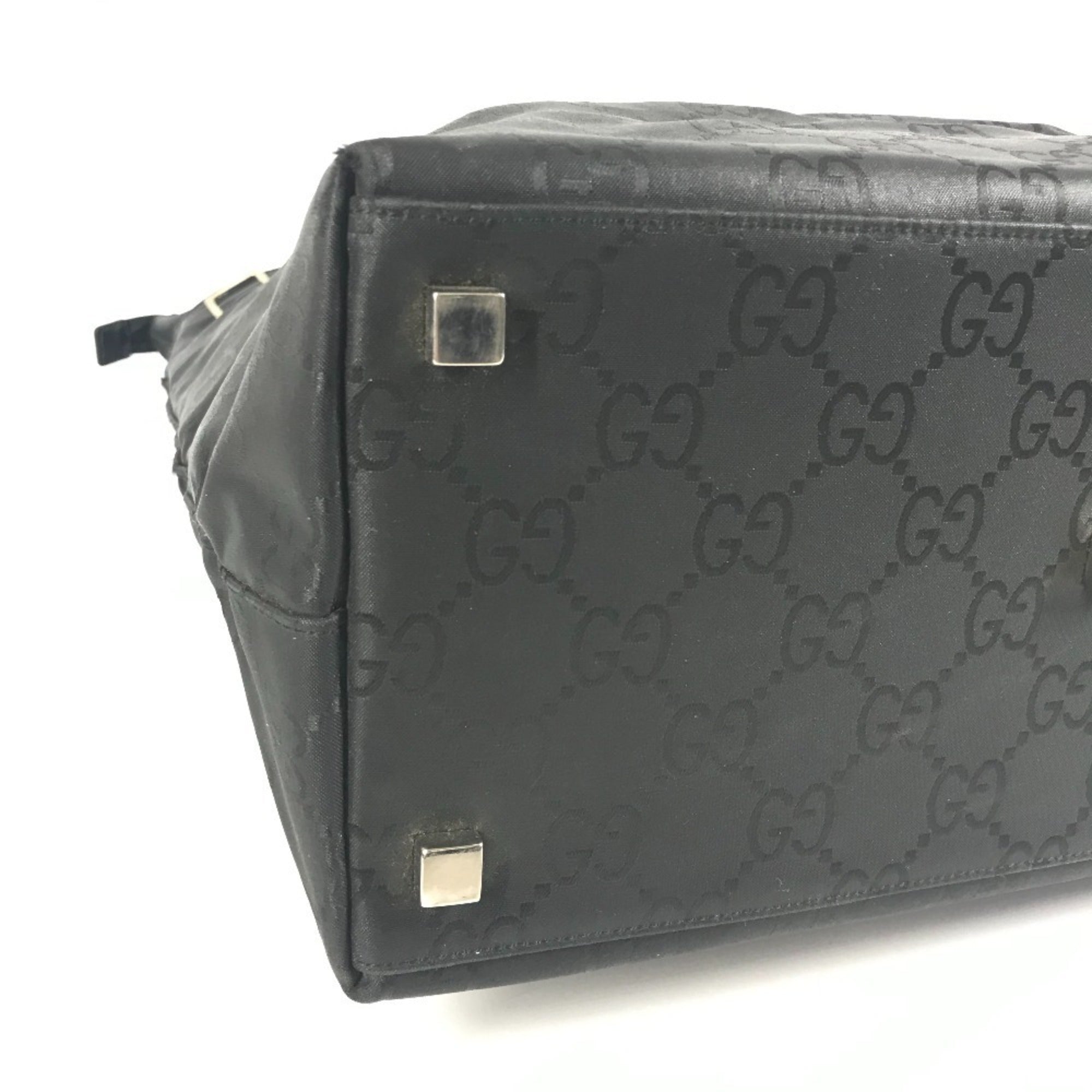 Gucci Black Nylon Handbag Tote Bag (Pre-Owned)