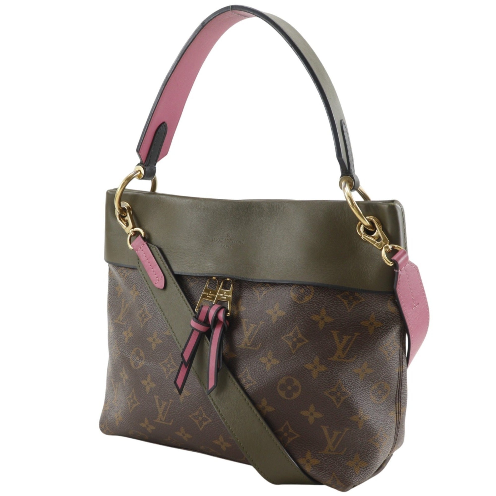 Louis Vuitton Brown Green Pink Monogram Shoulder Bag (Pre-Owned)