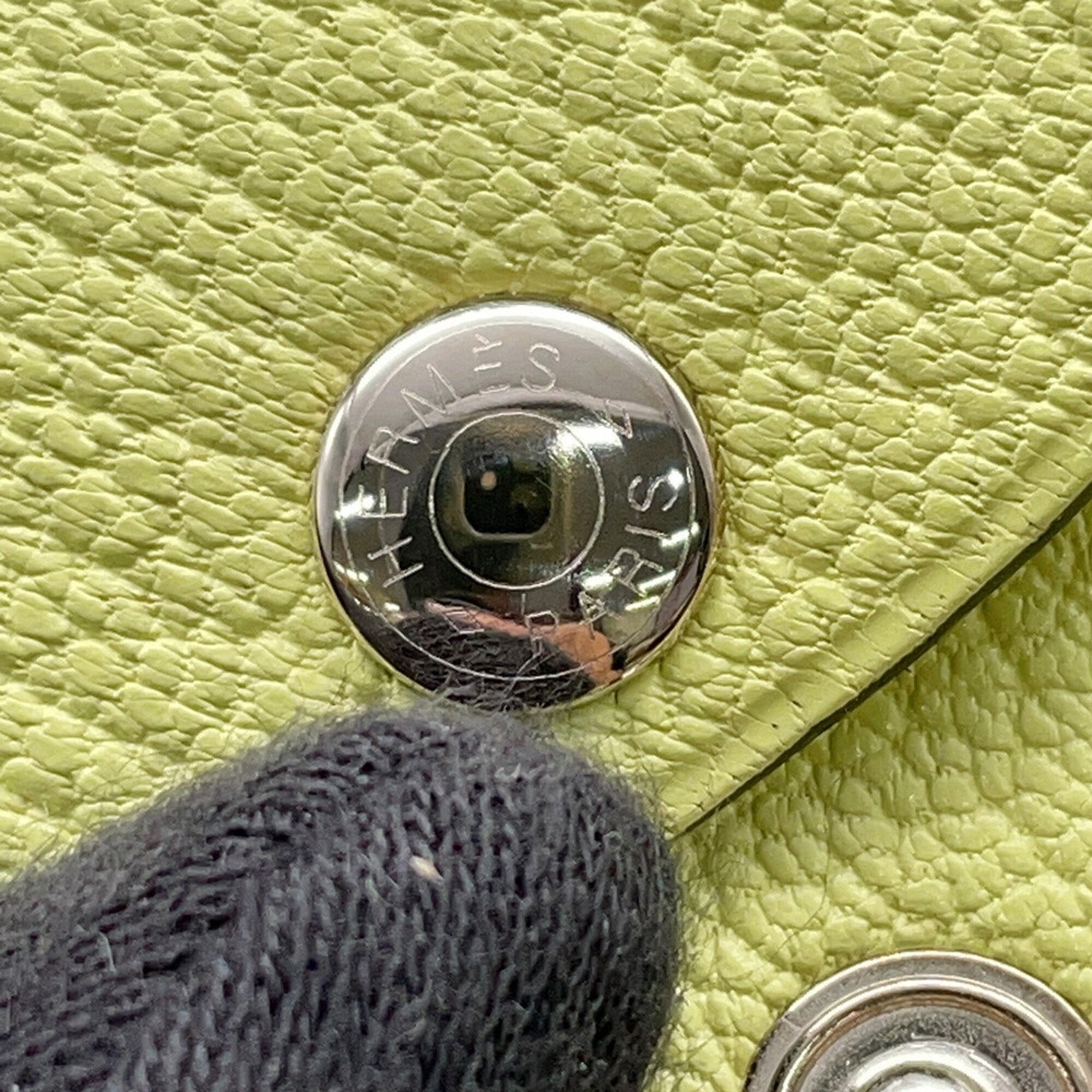 Hermes Lime Chevre Myzore Leather Coin Purse/Coin Case (Pre-Owned)