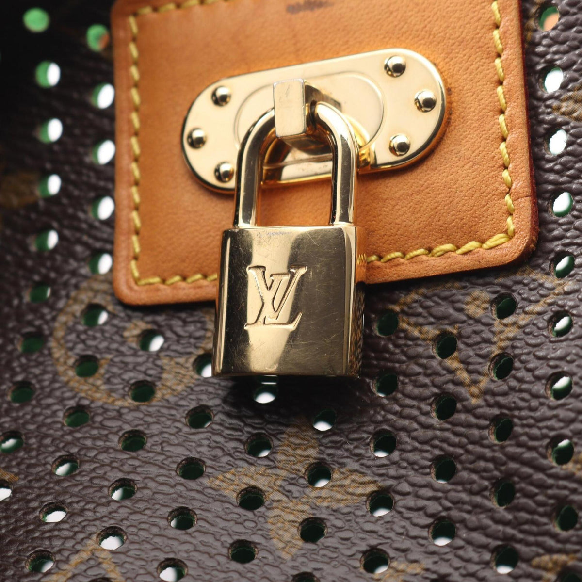 Louis Vuitton Brown Green Monogram Vert Coated Canvas Leather Handbag Pochette (Pre-Owned)