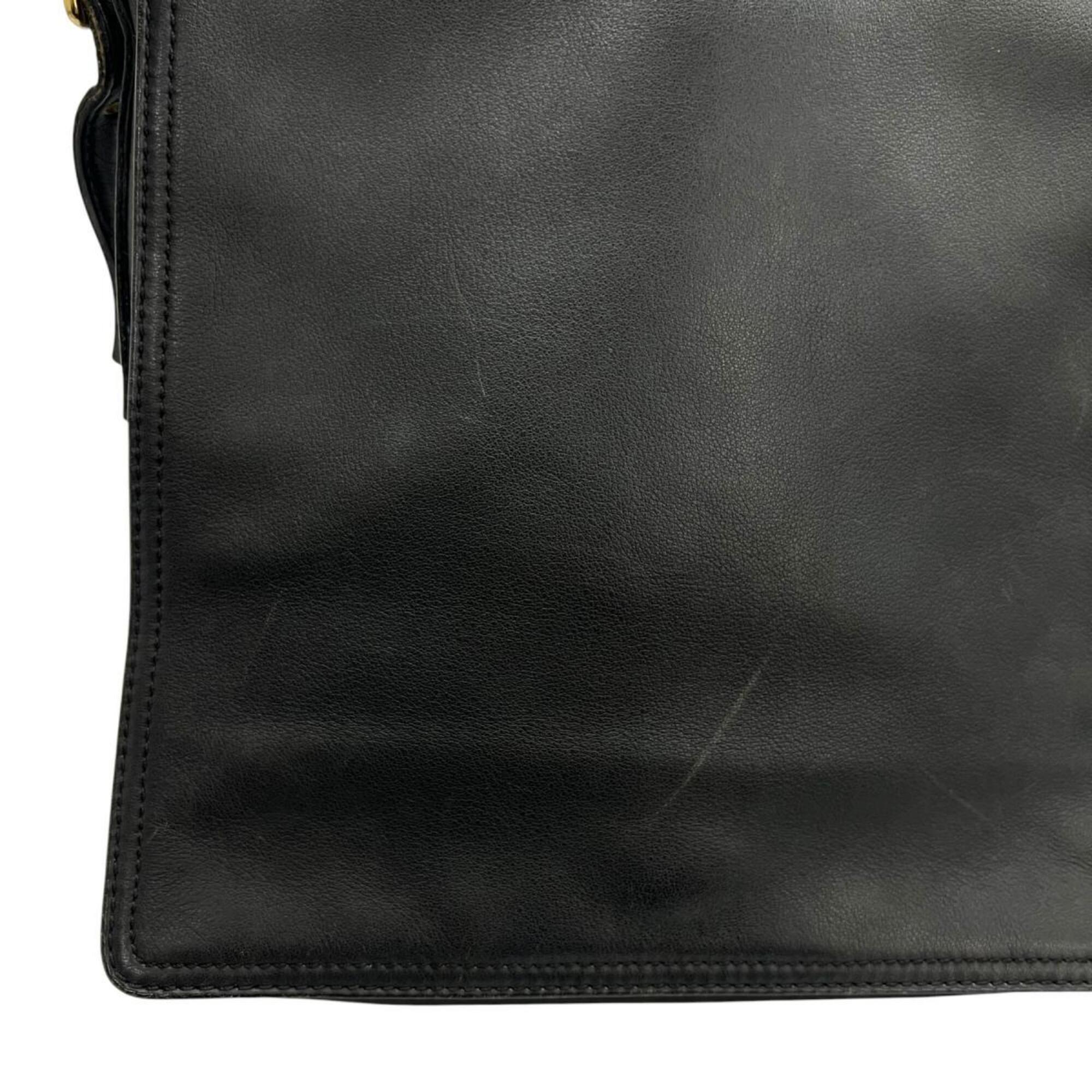 Coach Black Leather Shoulder Bag (Pre-Owned)