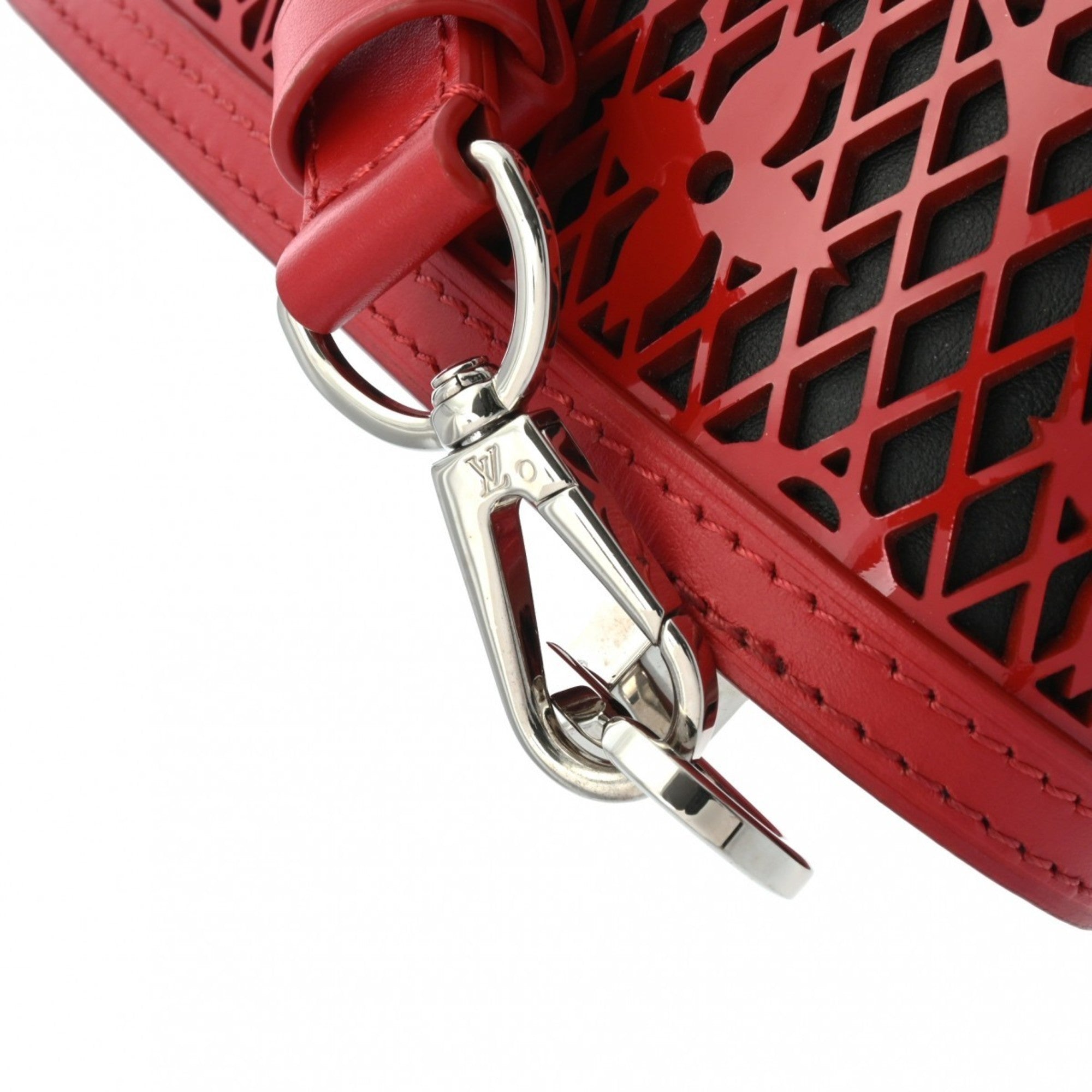 Louis Vuitton Red Color Leather Shoulder Bag (Pre-Owned)