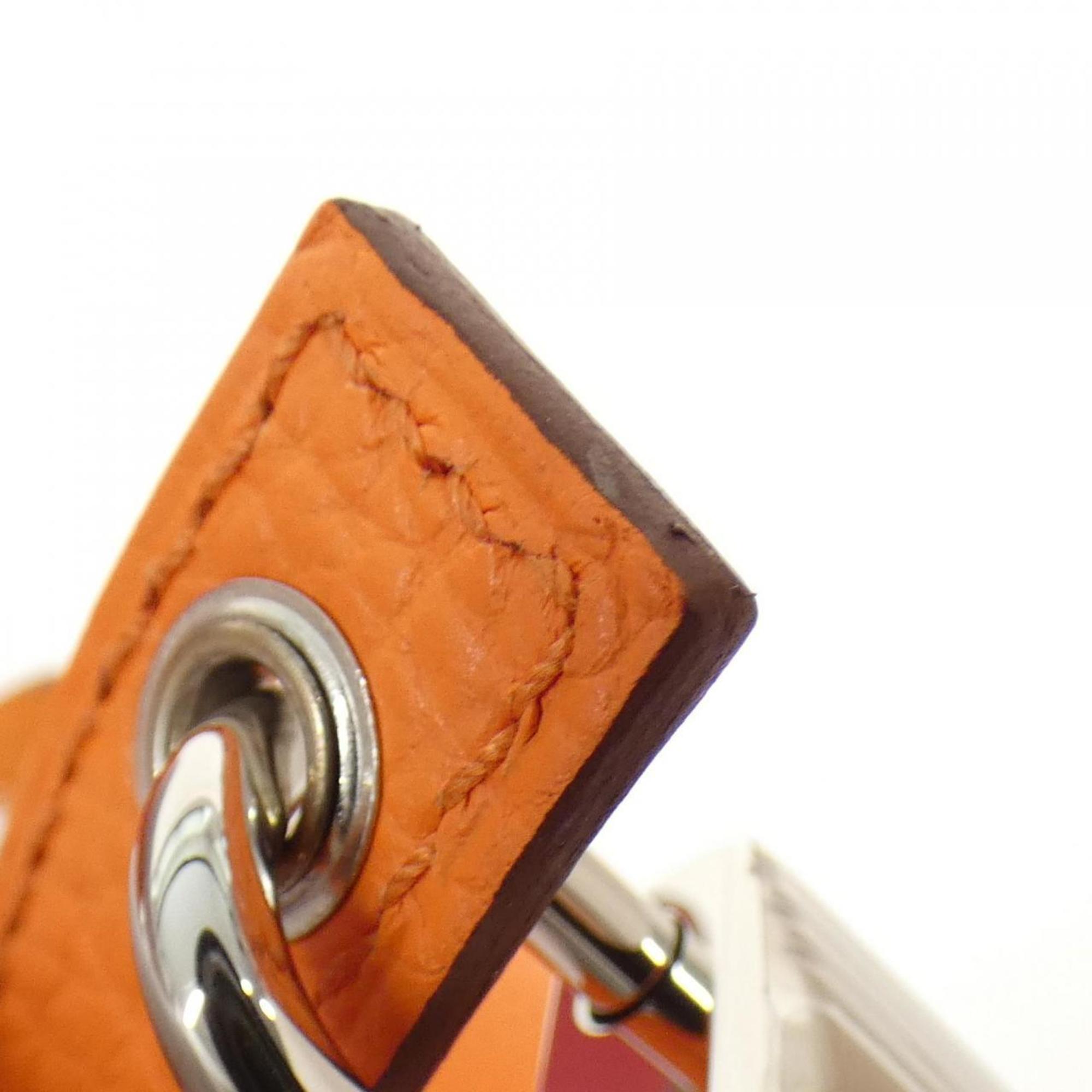 Hermes Picotin Orange Rose Azalee Taurillon Clemence Leather Swift Leather Handbag (Pre-Owned)