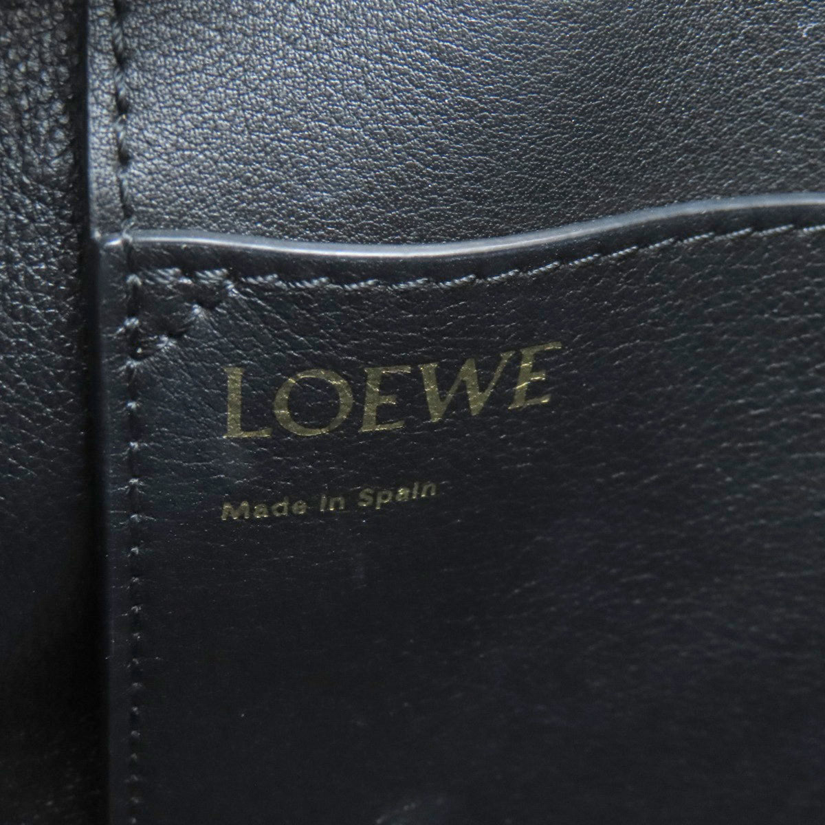 Loewe Beige Black Navy Canvas Leather Tote Bag (Pre-Owned)