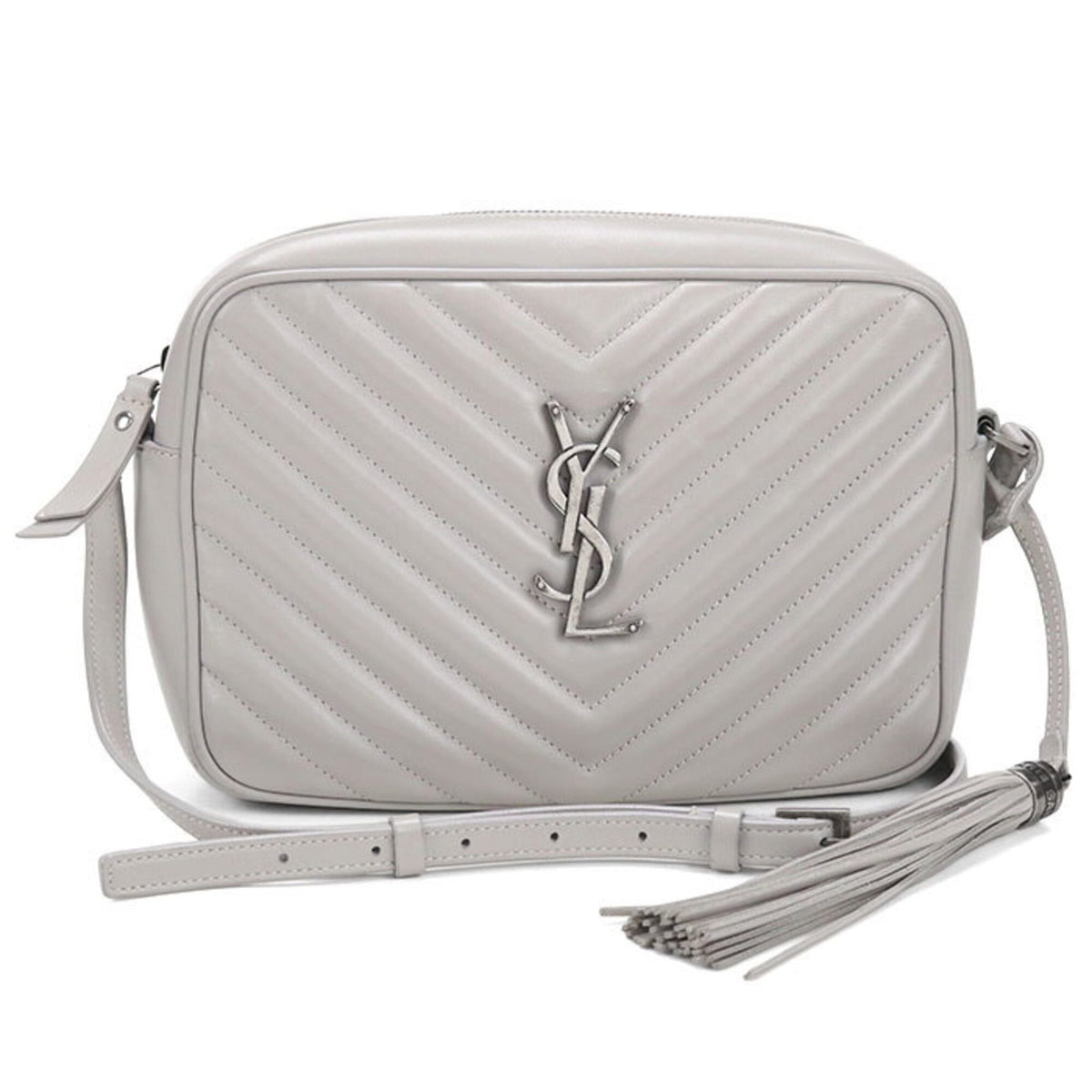 Saint Laurent Gray Leather Shoulder Bag (Pre-Owned)