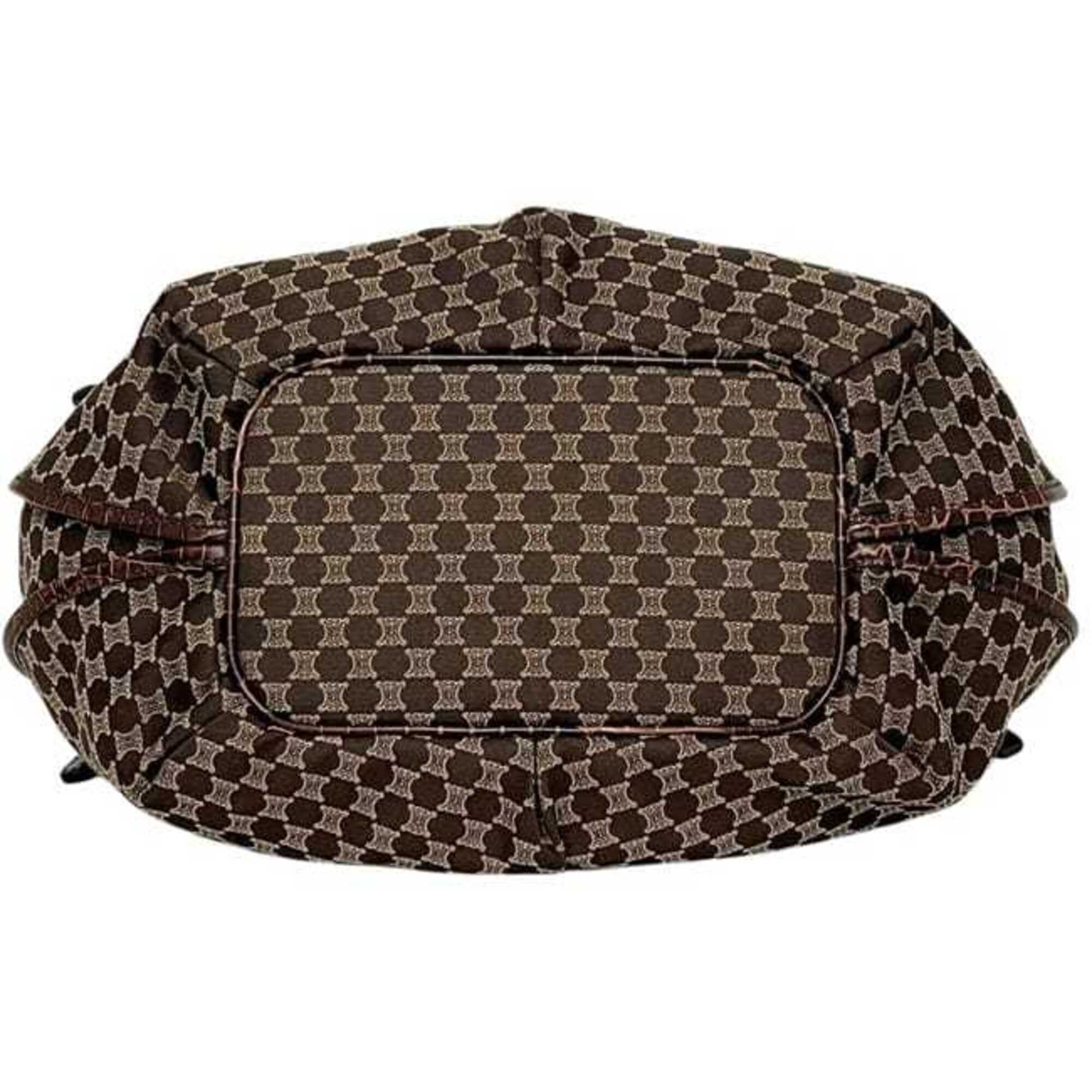 Celine Brown Canvas Leather Tote Bag (Pre-Owned)