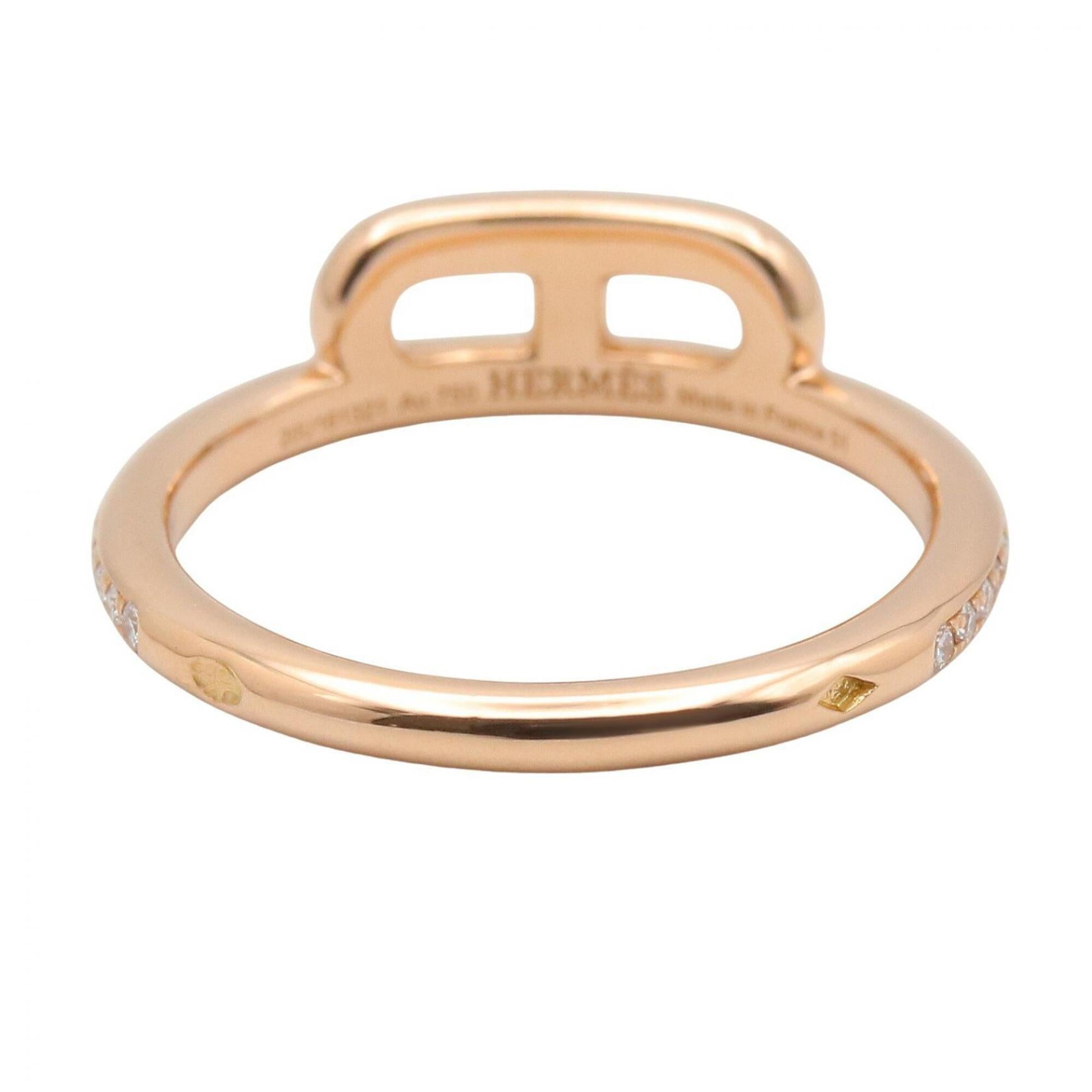 Hermes Gold Clear Pink Gold (18K) Band Ring (Pre-Owned)
