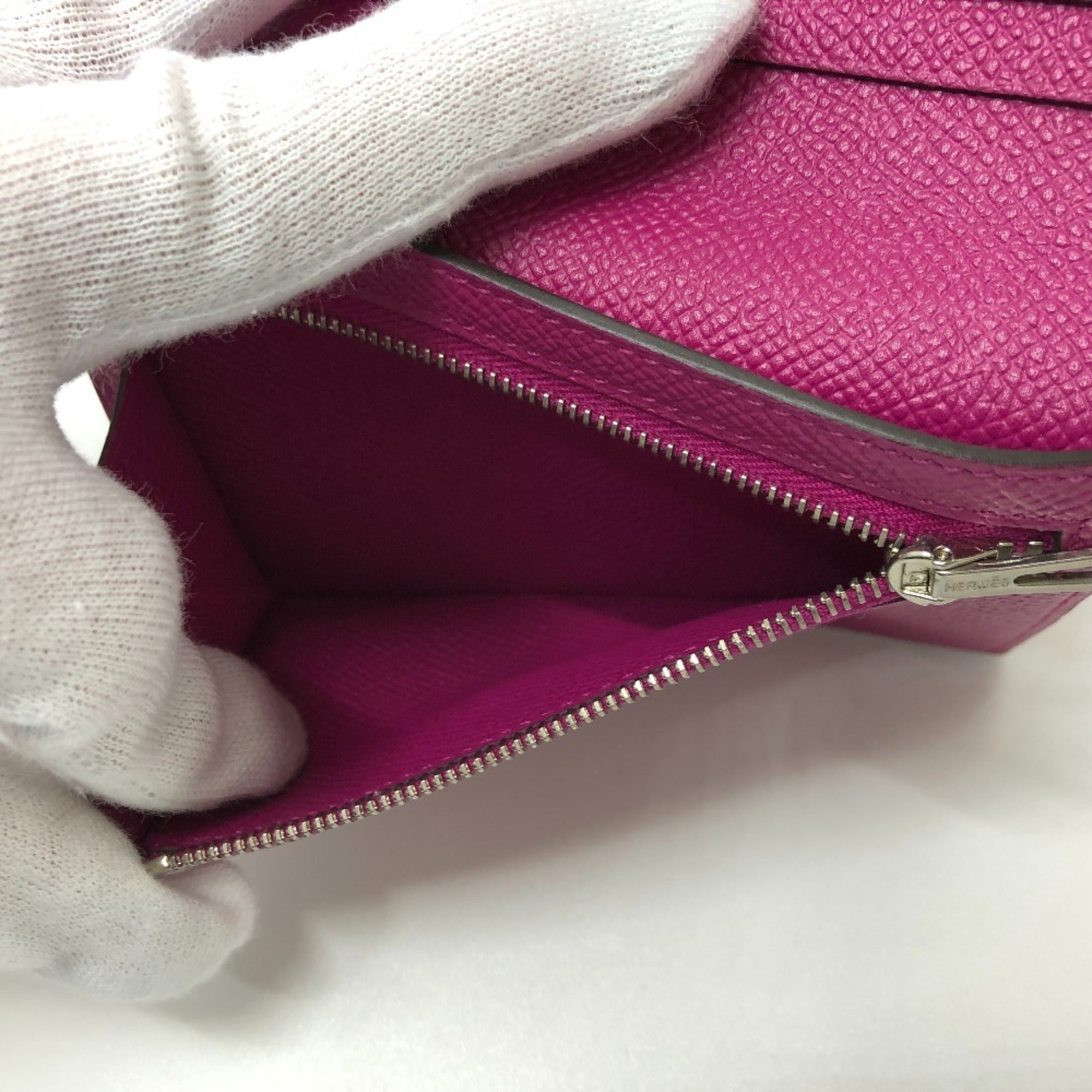 Hermes Bearn Rose Purple Epsom Leather Wallet (Bi-Fold) (Pre-Owned)